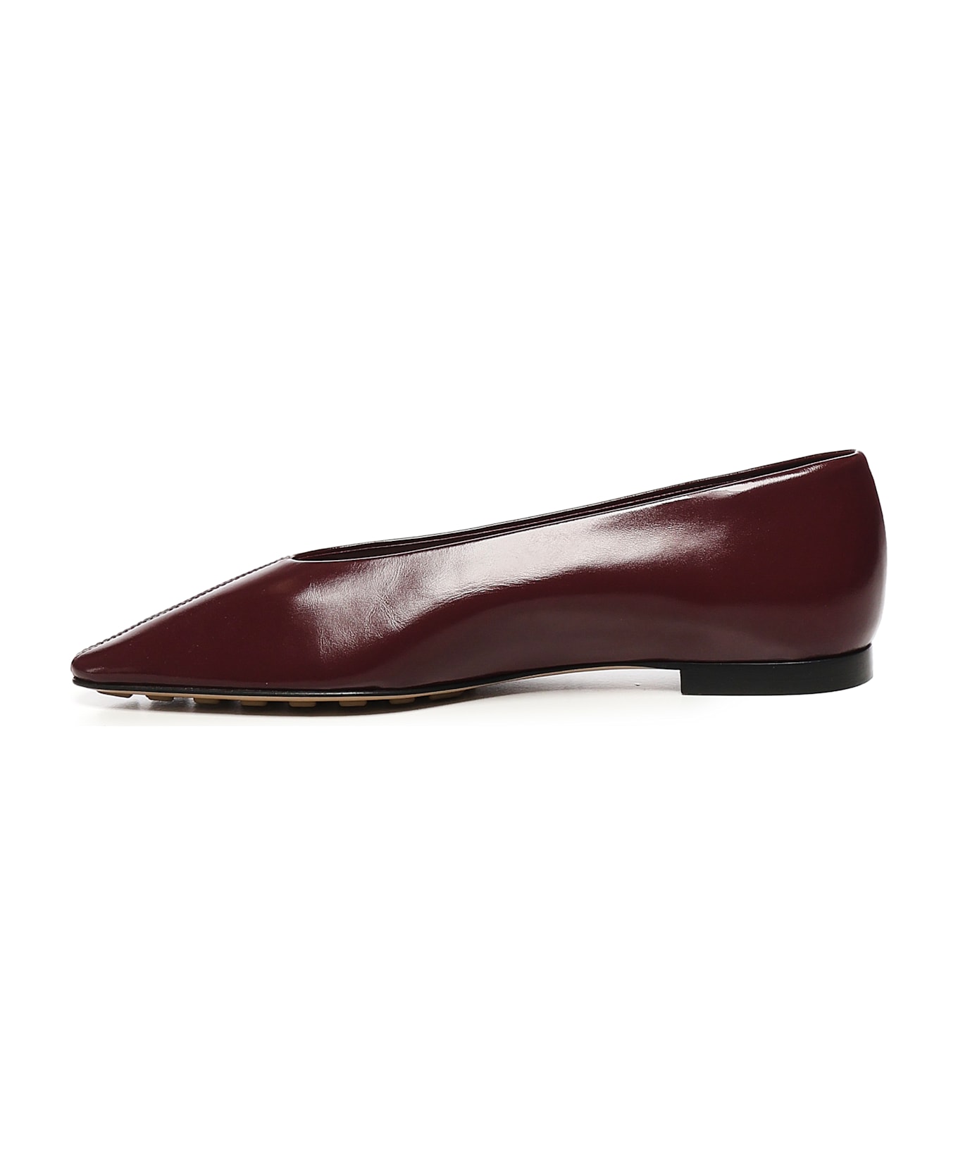 Bottega Veneta Sofia Ballerinas In Shiny Calfskin Leather - Red