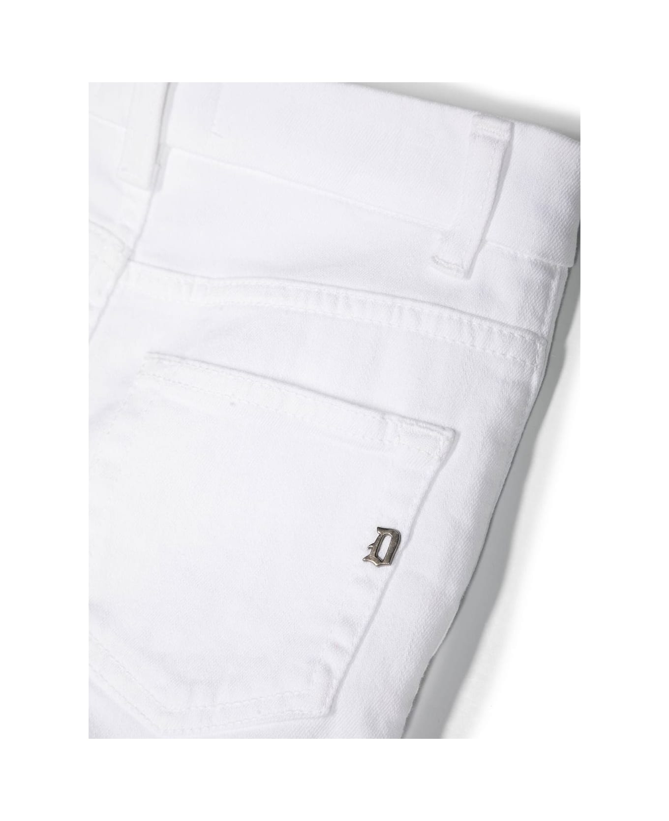 Dondup White Bermuda Shorts With Logo Application - Bianco