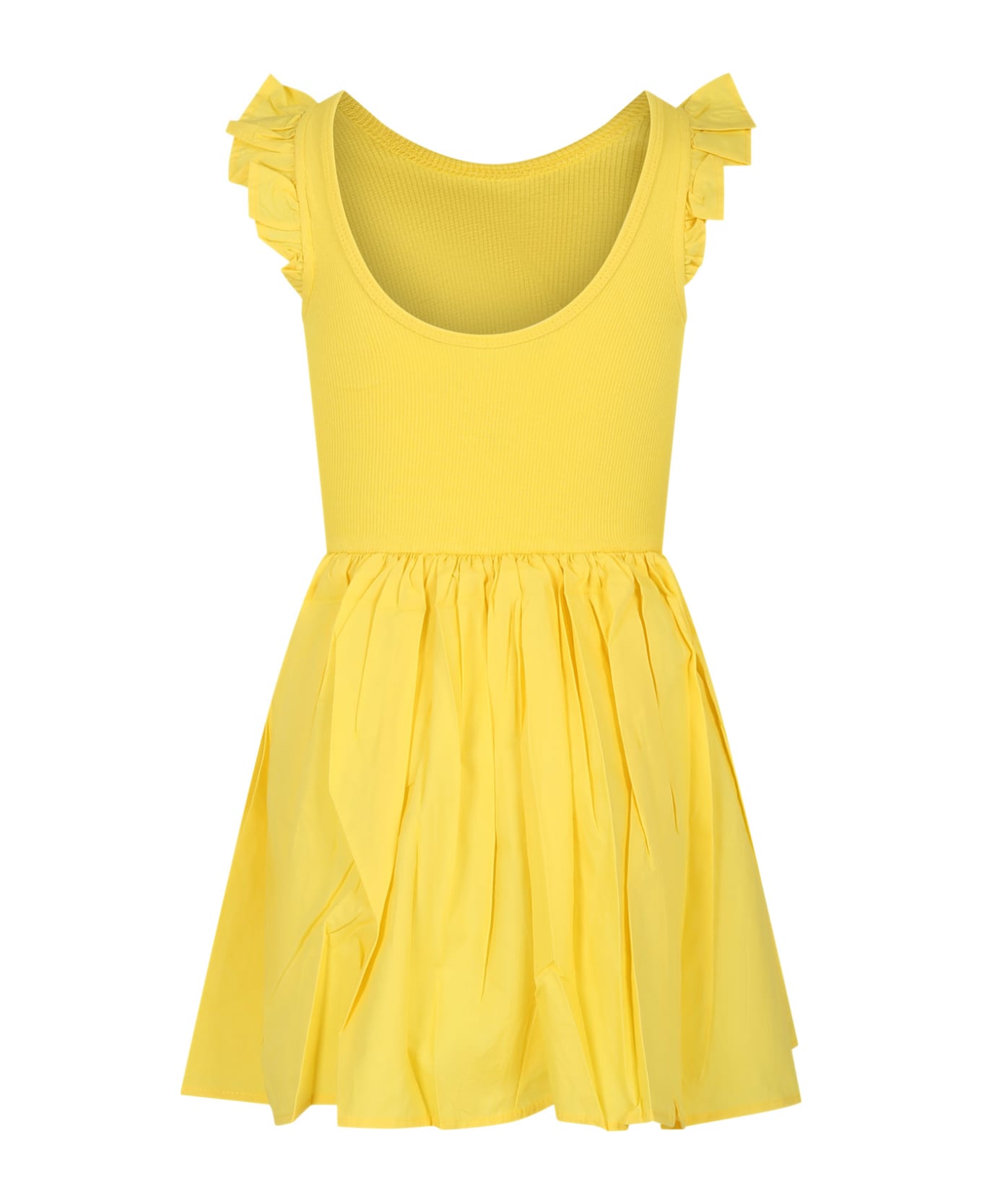 Molo Yellow Dress For Girl - Yellow
