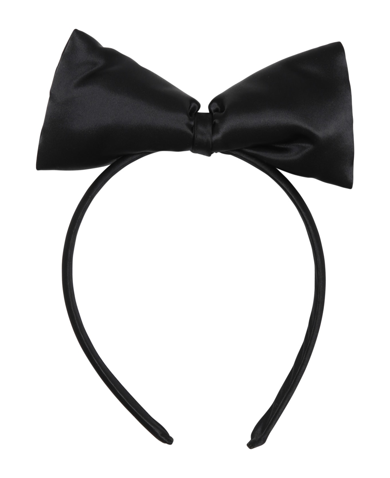 Mini Rodini Black Headband For Girl With Bow - Black アクセサリー＆ギフト