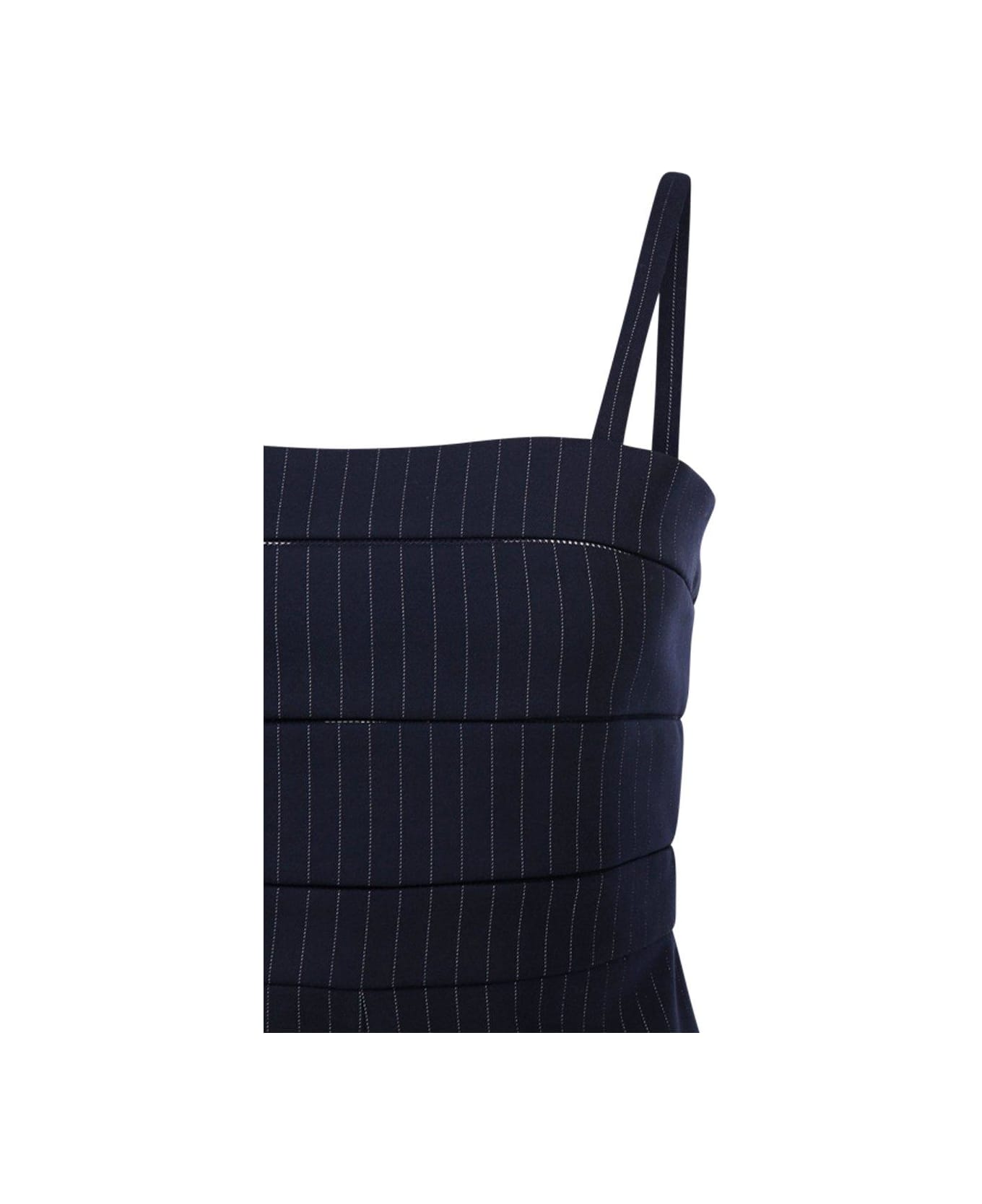 Max Mara Anfora Pinstriped Playsuit - Blue