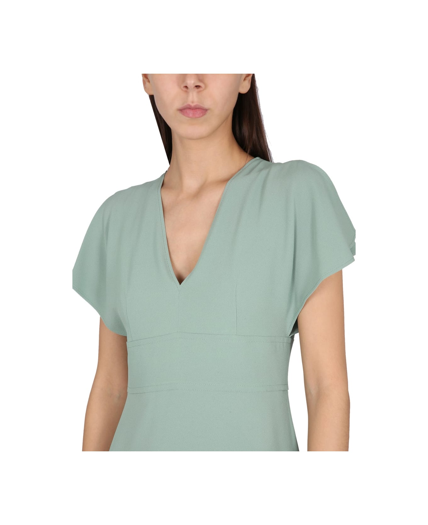 Hugo Boss V-neck Dress - GREEN