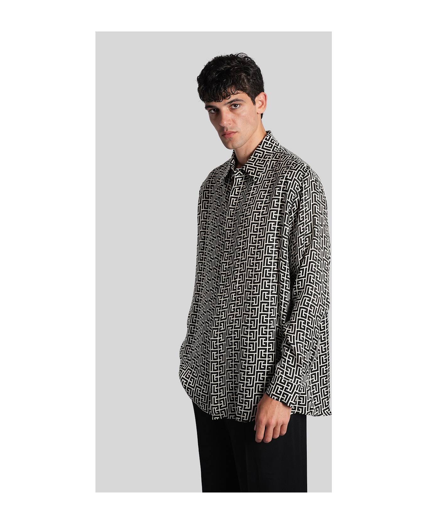 Balmain Shirt In Beige Polyamide Polyester - beige