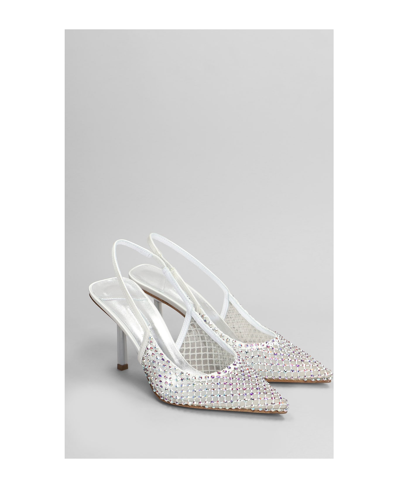 Le Silla Gilda Pumps In White Satin - white