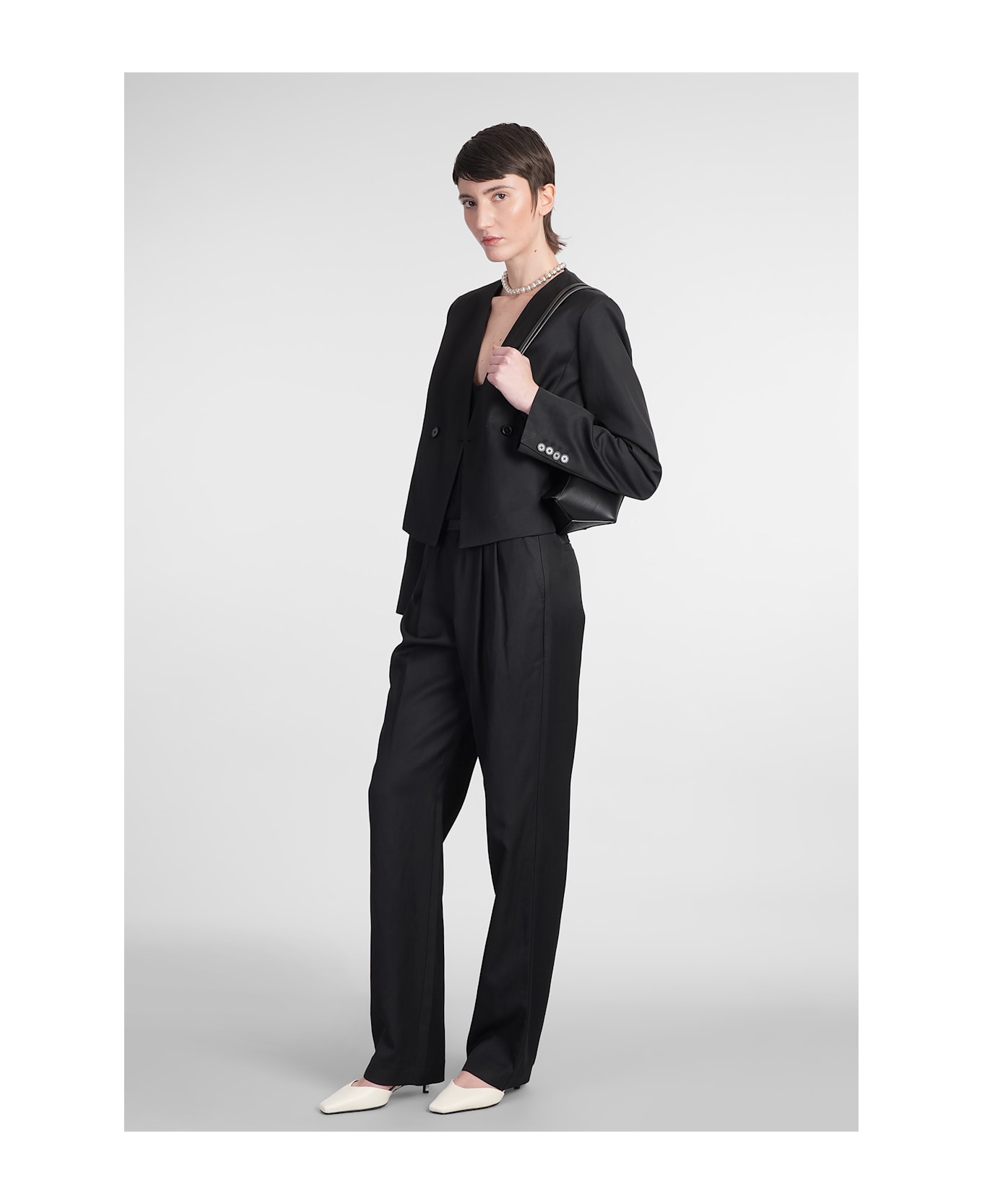 Loulou Studio Takaroa Pants In Black Viscose - black