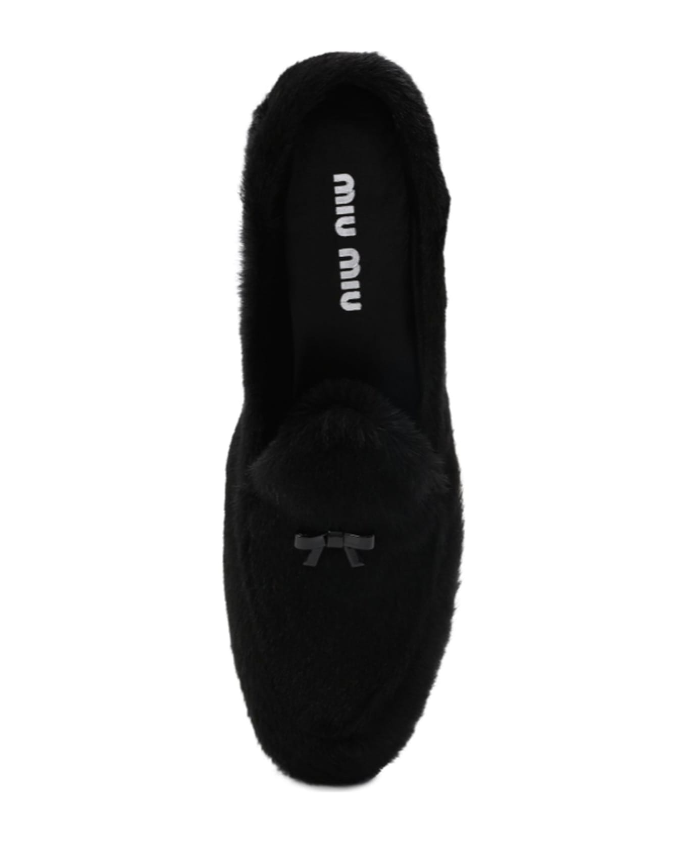 Miu Miu Fur Loafers - Black フラットシューズ