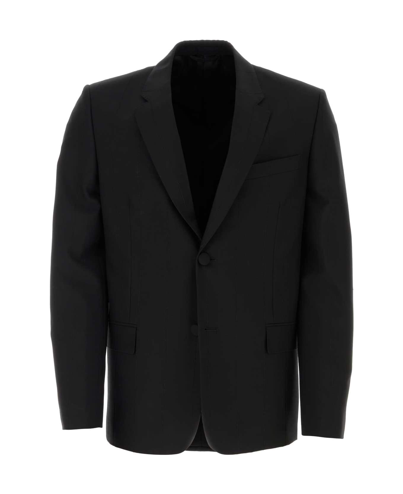 Givenchy Black Stretch Wool Blend Blazer - BLACK