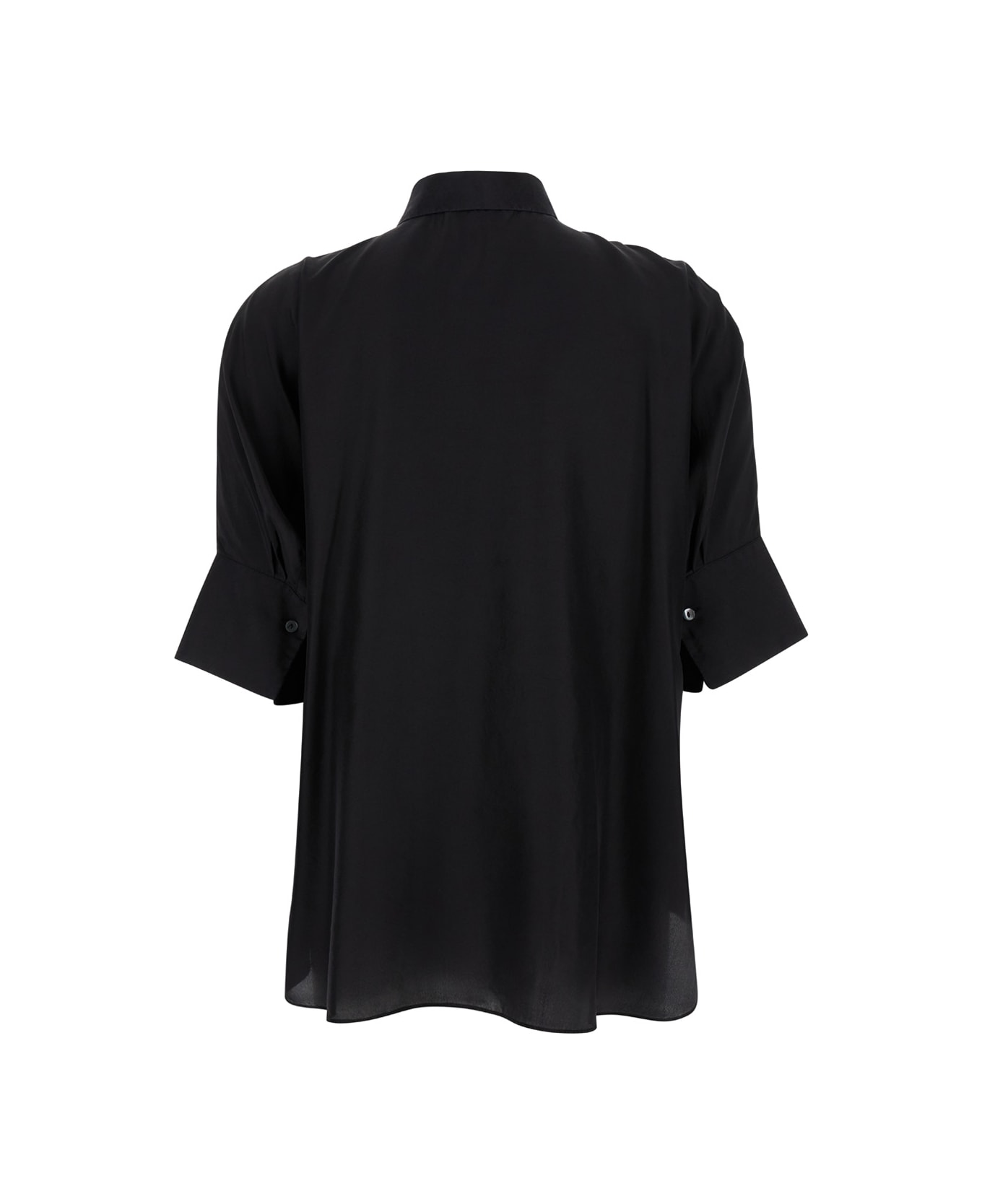 Antonelli Black Bassano Short Sleeve Shirt In Silk Woman - Black