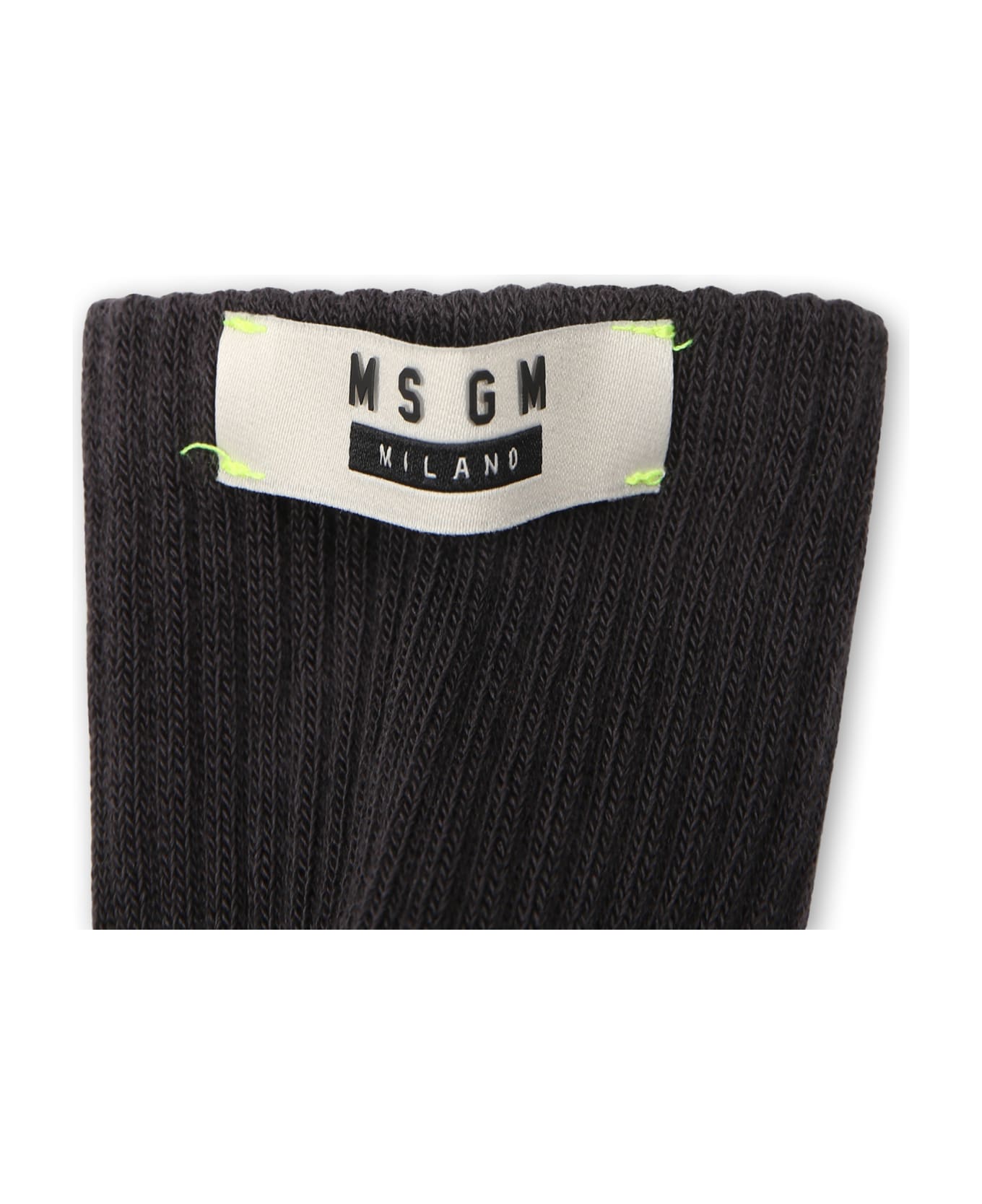 MSGM Black Socks For Kids With Logo - Black