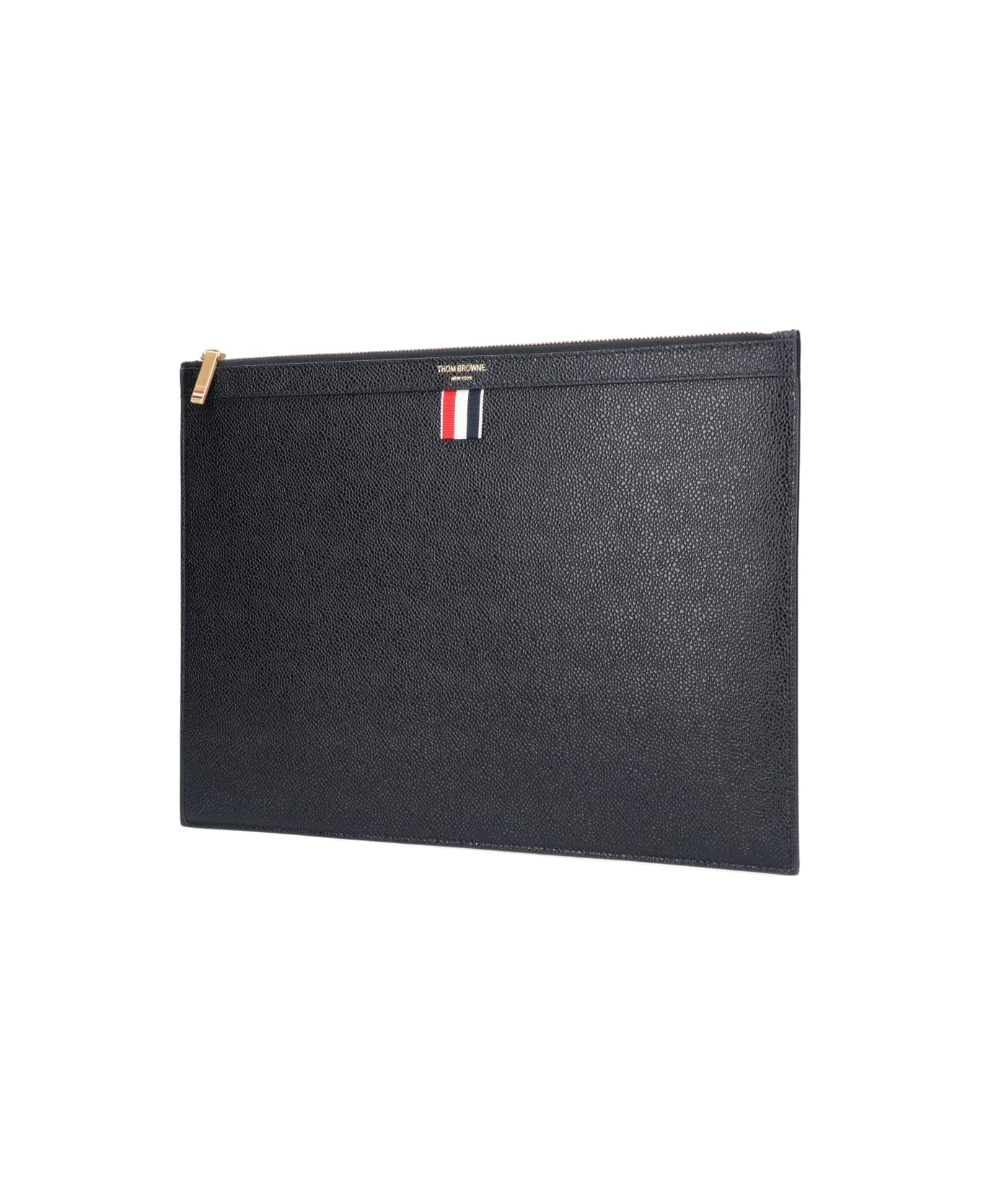 Thom Browne Tricolour Clutch Bag - Black