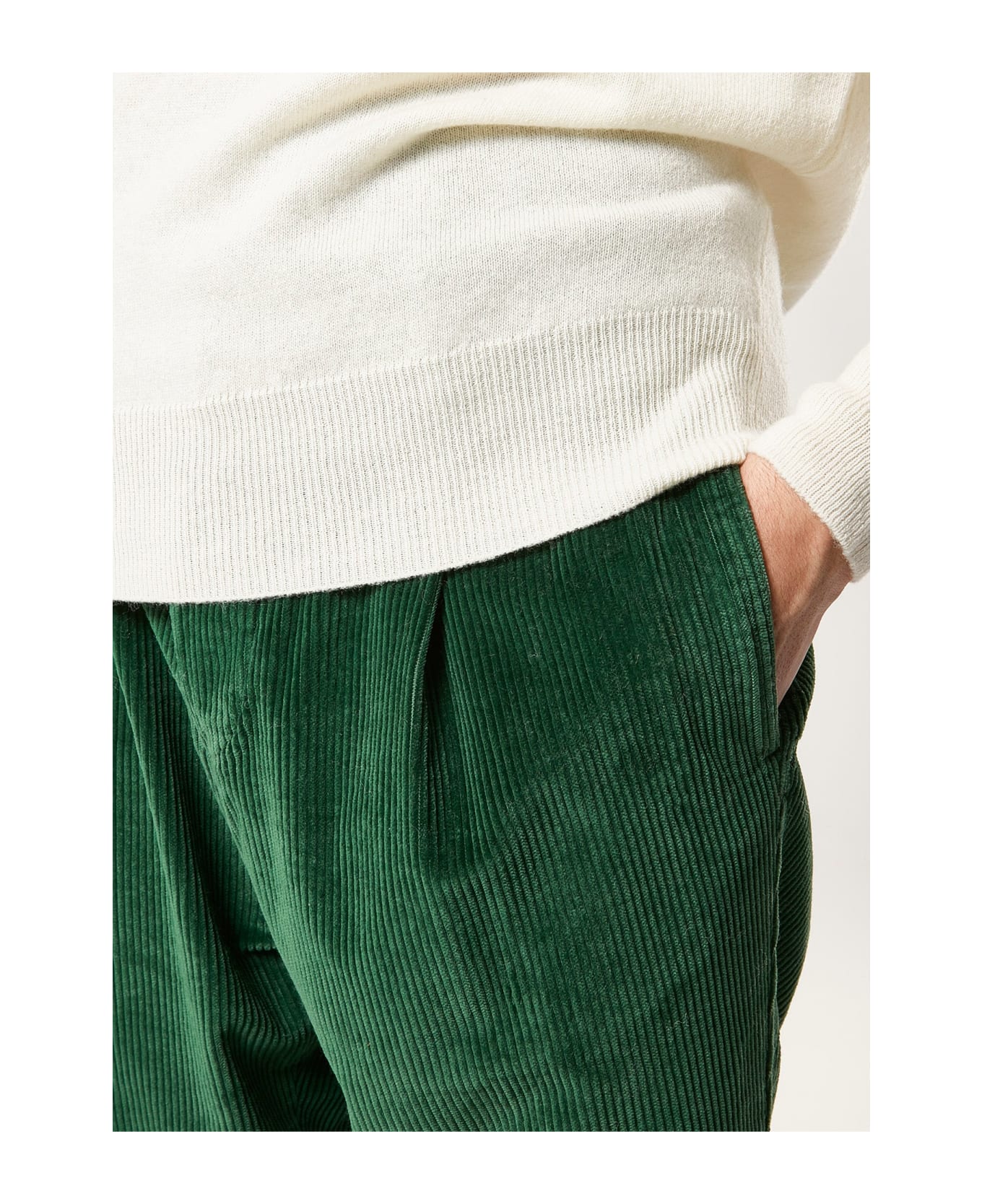 doppiaa Aantioco Single Pleatd Cotton Corduroy Trousers