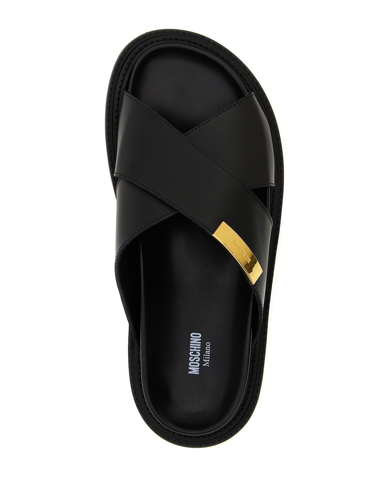 Moschino Leather Sandals - Black  