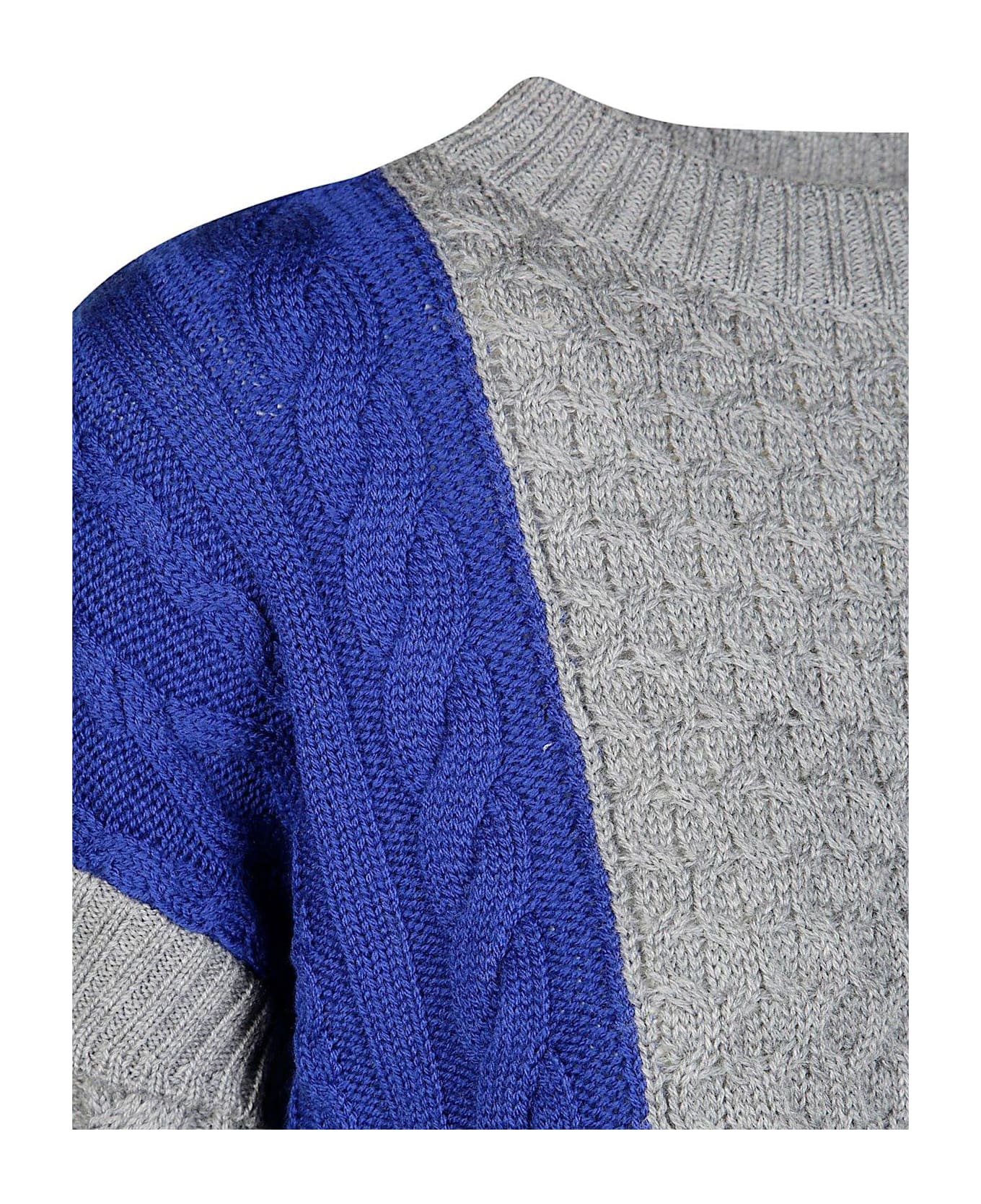 Weekend Max Mara Color-block Crewneck Jumper - ECRU GRIGIO NAVY
