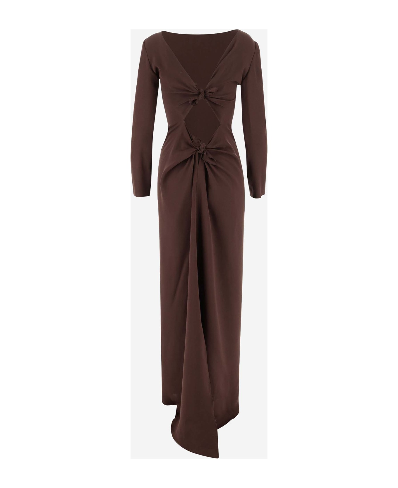 Stephan Janson Silk Long Dress - Brown