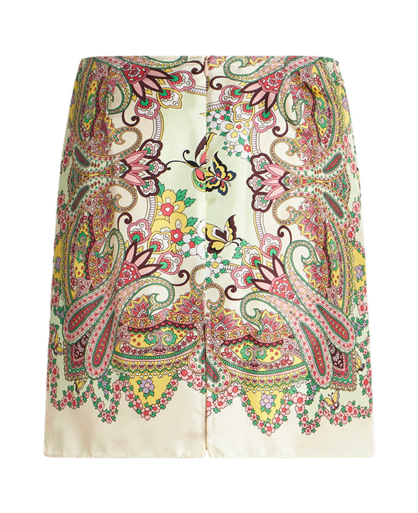 Etro Printed Satin Mini Skirt - White