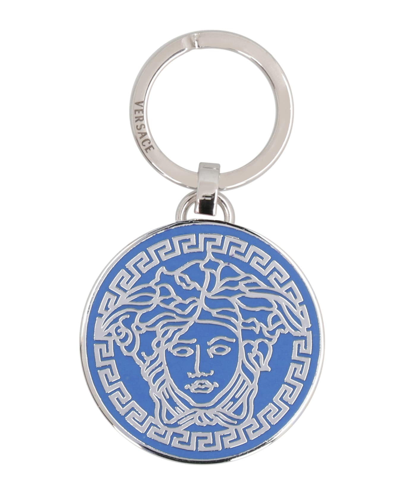 Versace Silver-tone Metal Keyring - Silver