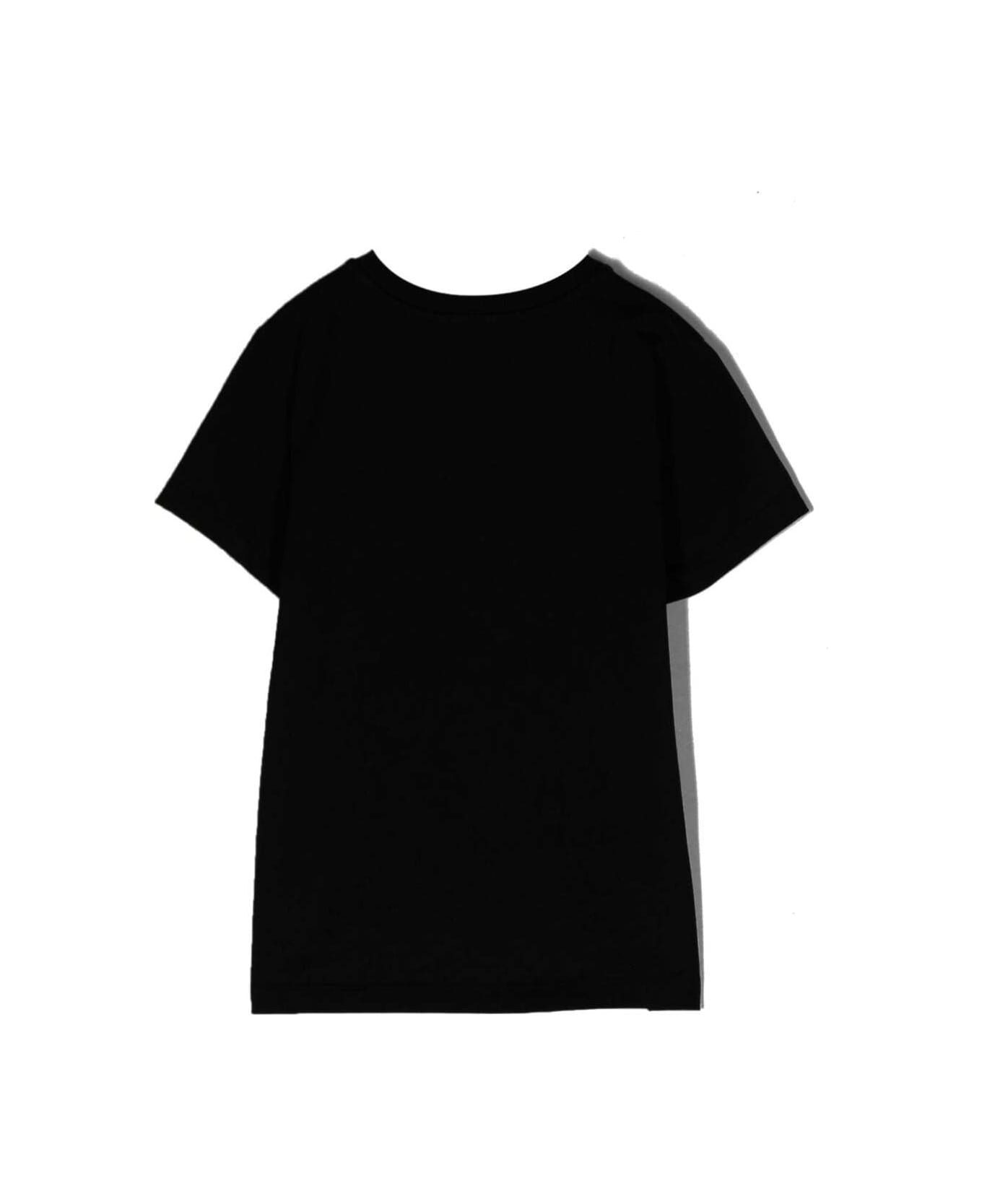 Moschino Black T-shirt With Logo In Cotton Boy - Black