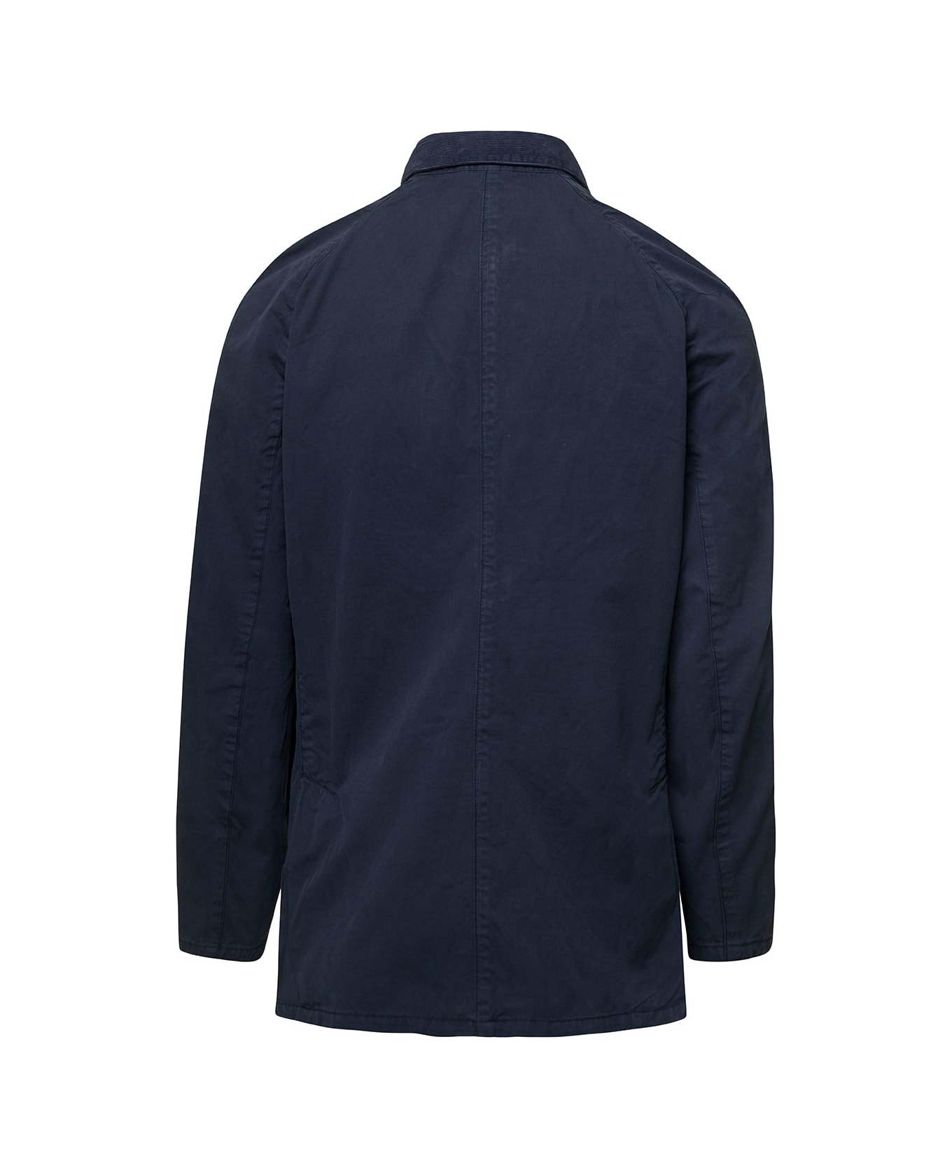 Barbour 'ashby' Blue Jacket With Patch Pockets In Cotton Man - NAVY