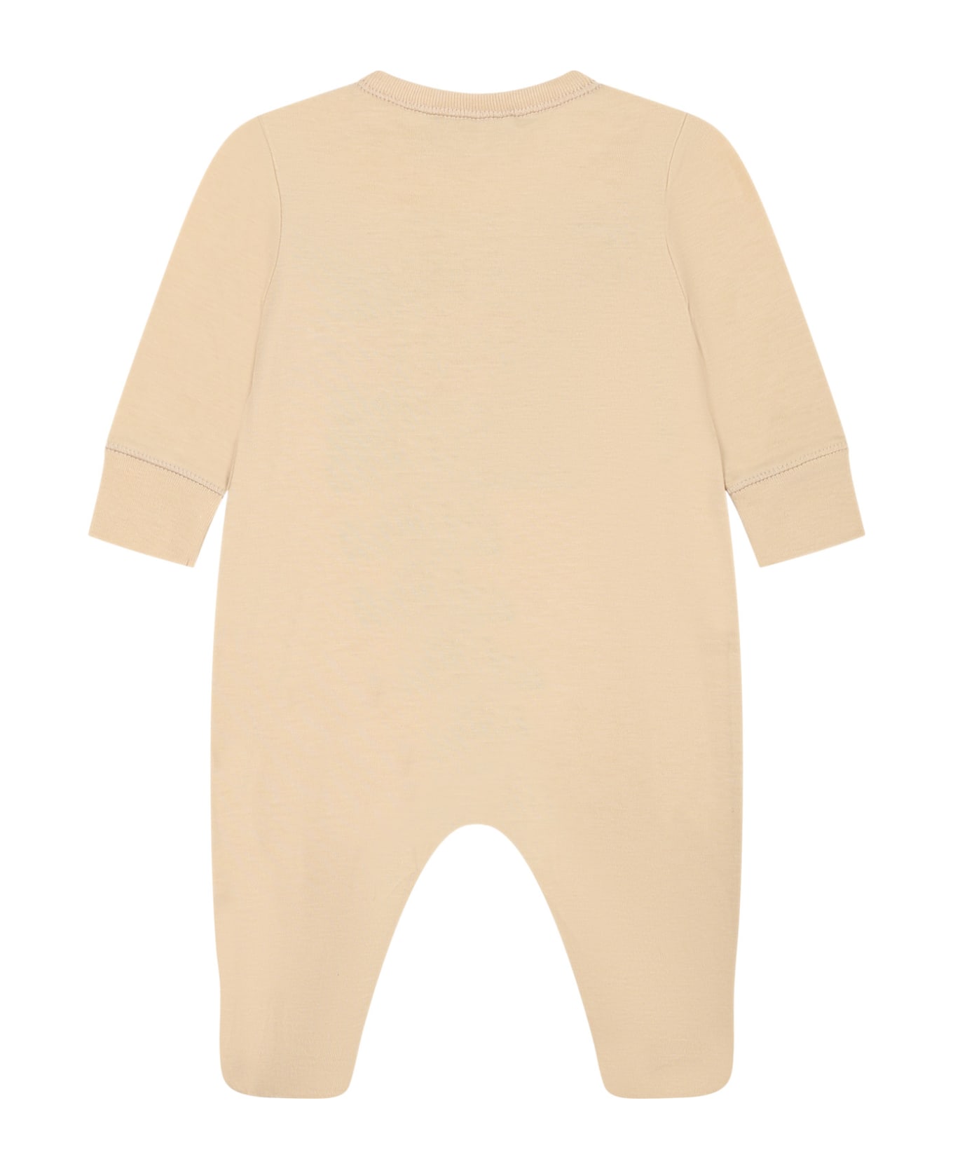 Gucci Ivory Baby Girl Onesie With Logo - Bianco