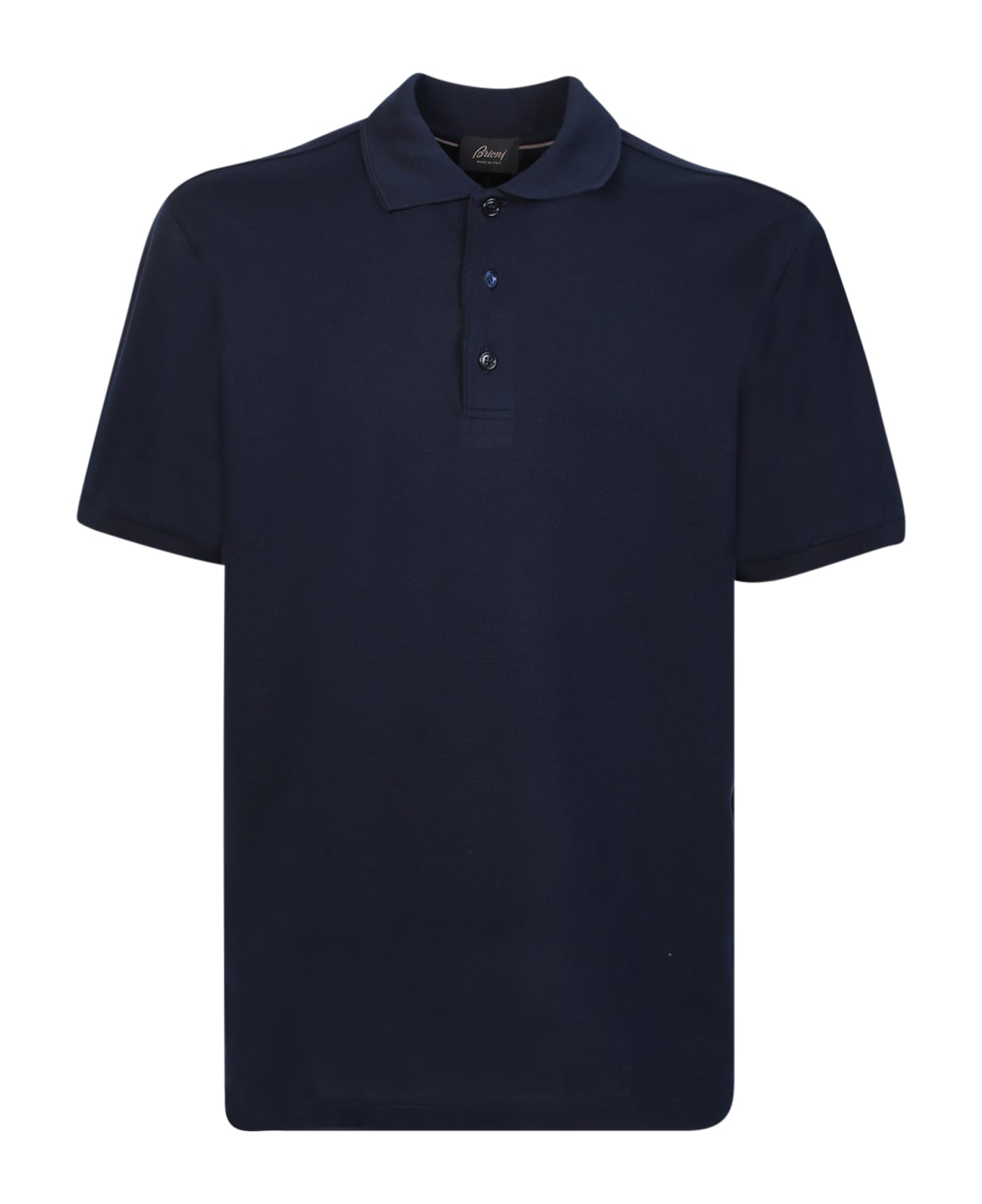 Brioni Blue Cotton T-SHIRTY Polo Shirt - Blue