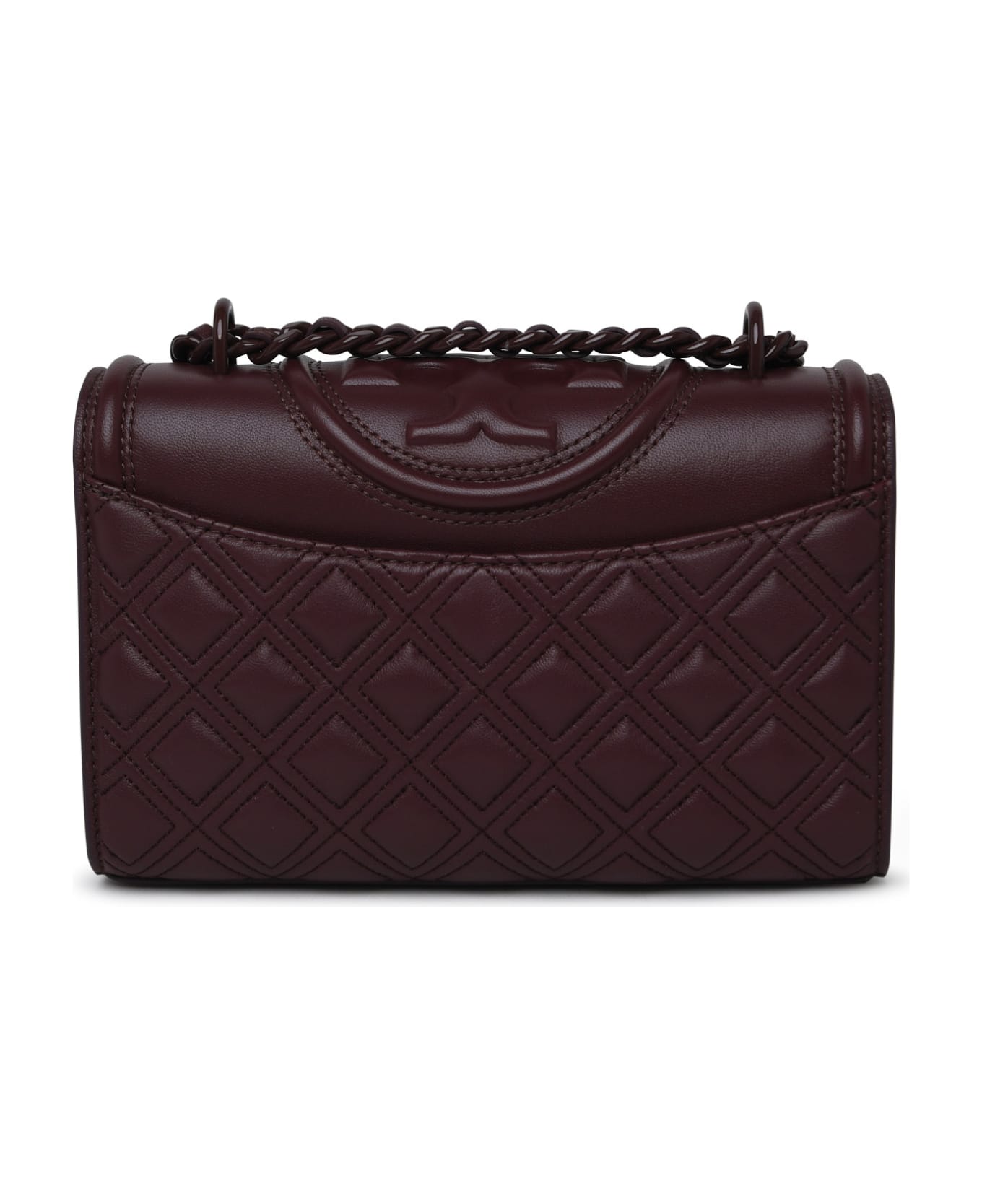 Tory Burch Fleming Leather Shoulder Bag - MUSCADINE