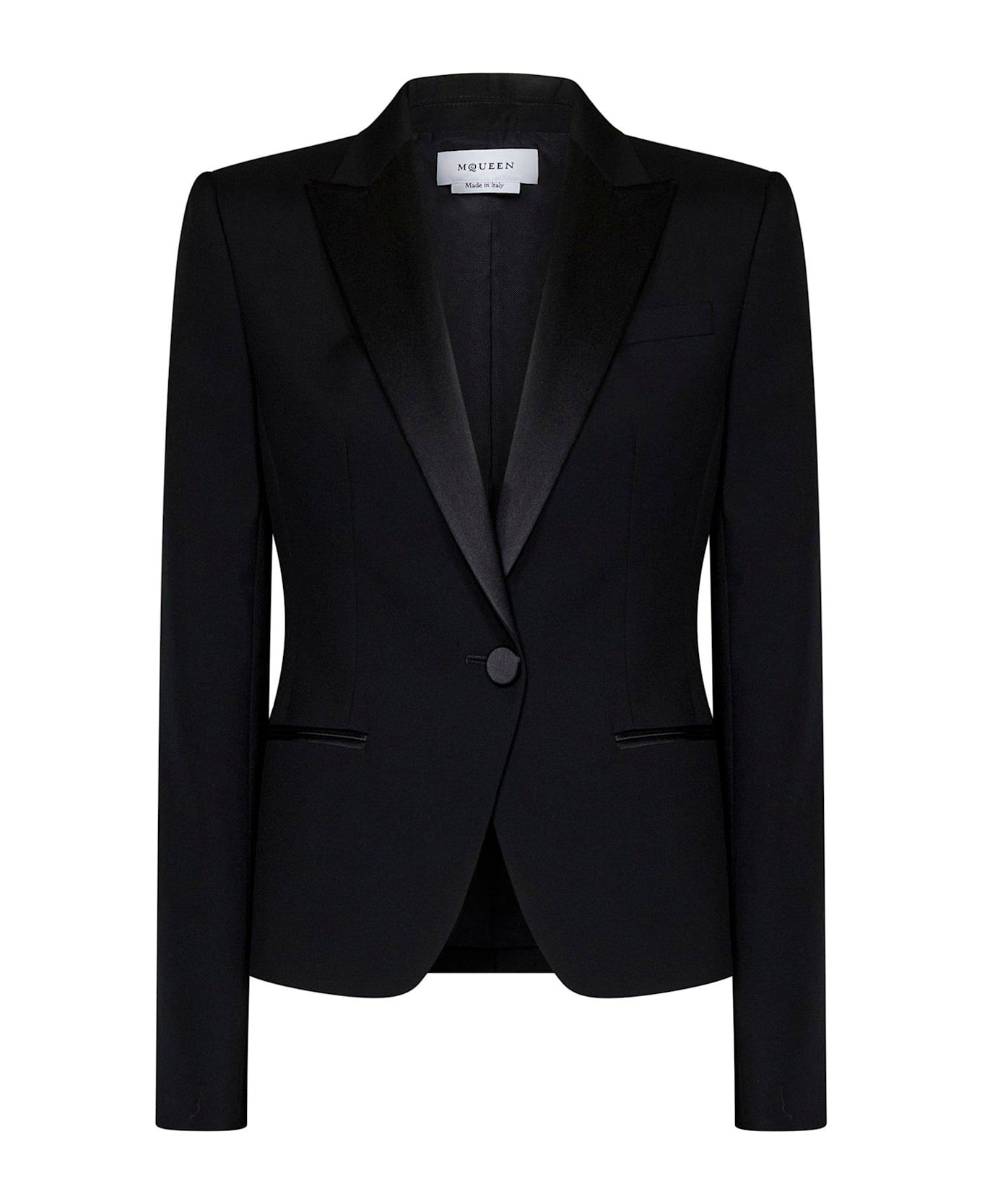 Alexander McQueen Single Breasted Tailored Blazer - Black