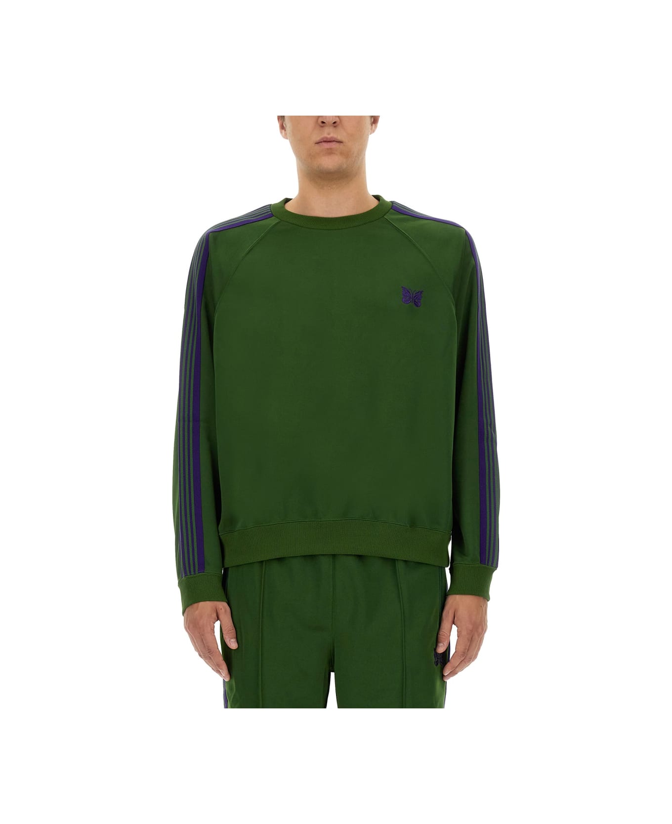 Needles Sweatshirt With Logo - GREEN フリース