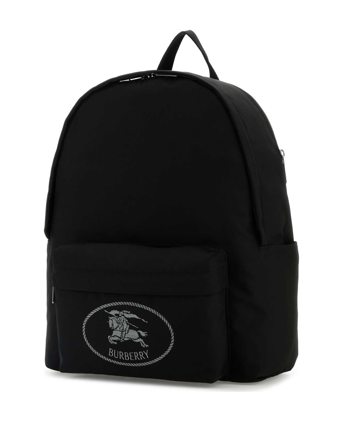Burberry Black Canvas Backpack - BLACK