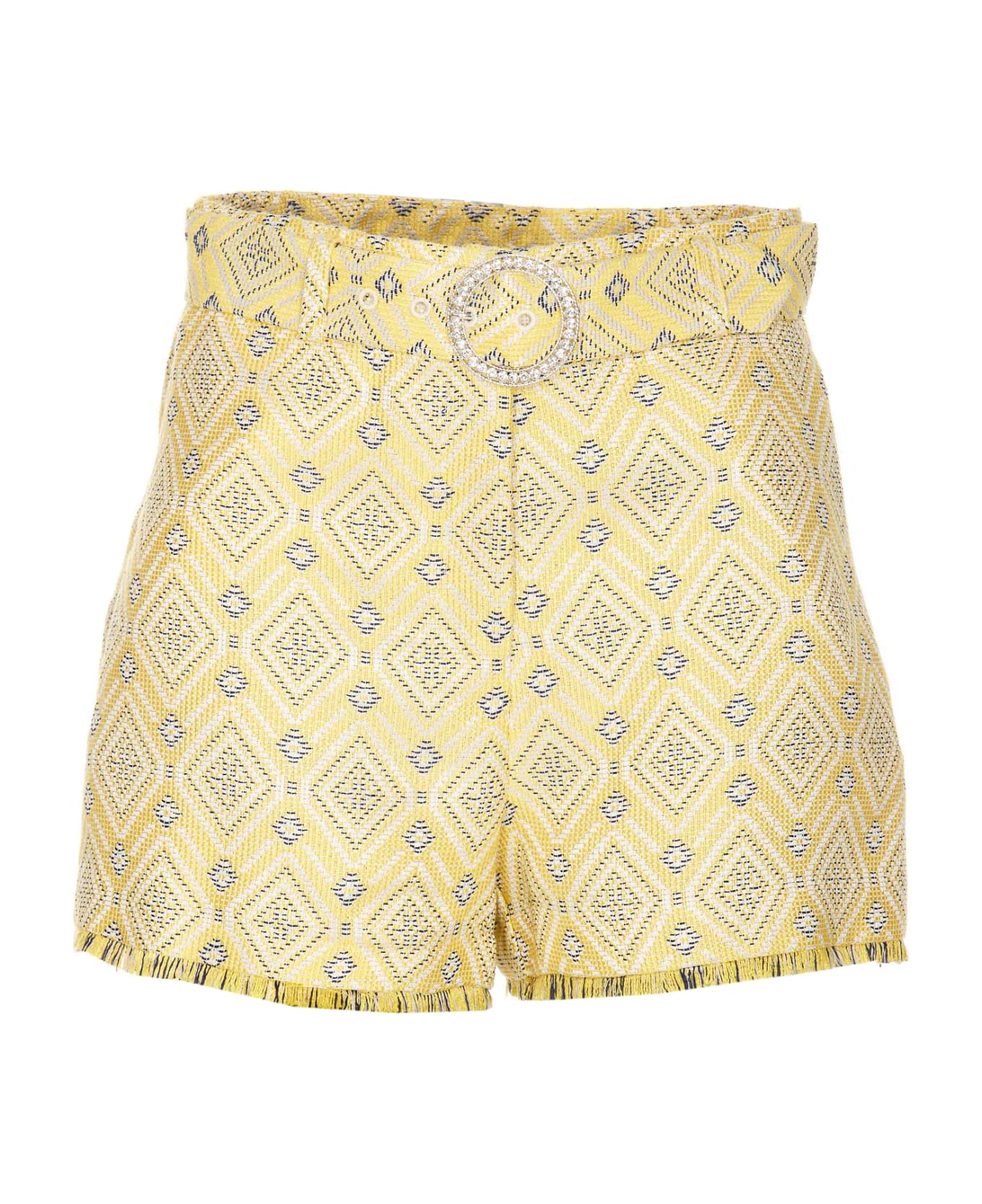 Liu-Jo Jacquard Shorts - Yellow