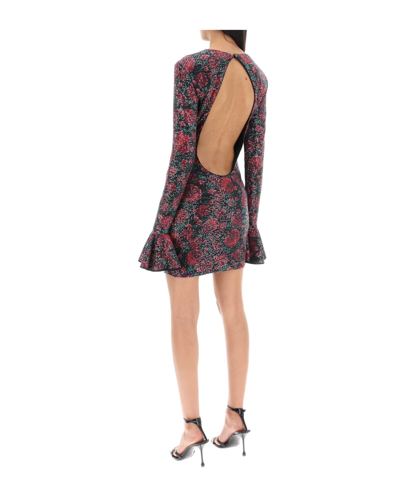 Rotate by Birger Christensen Sequined Open Back Mini Dress - BOLD ROSE