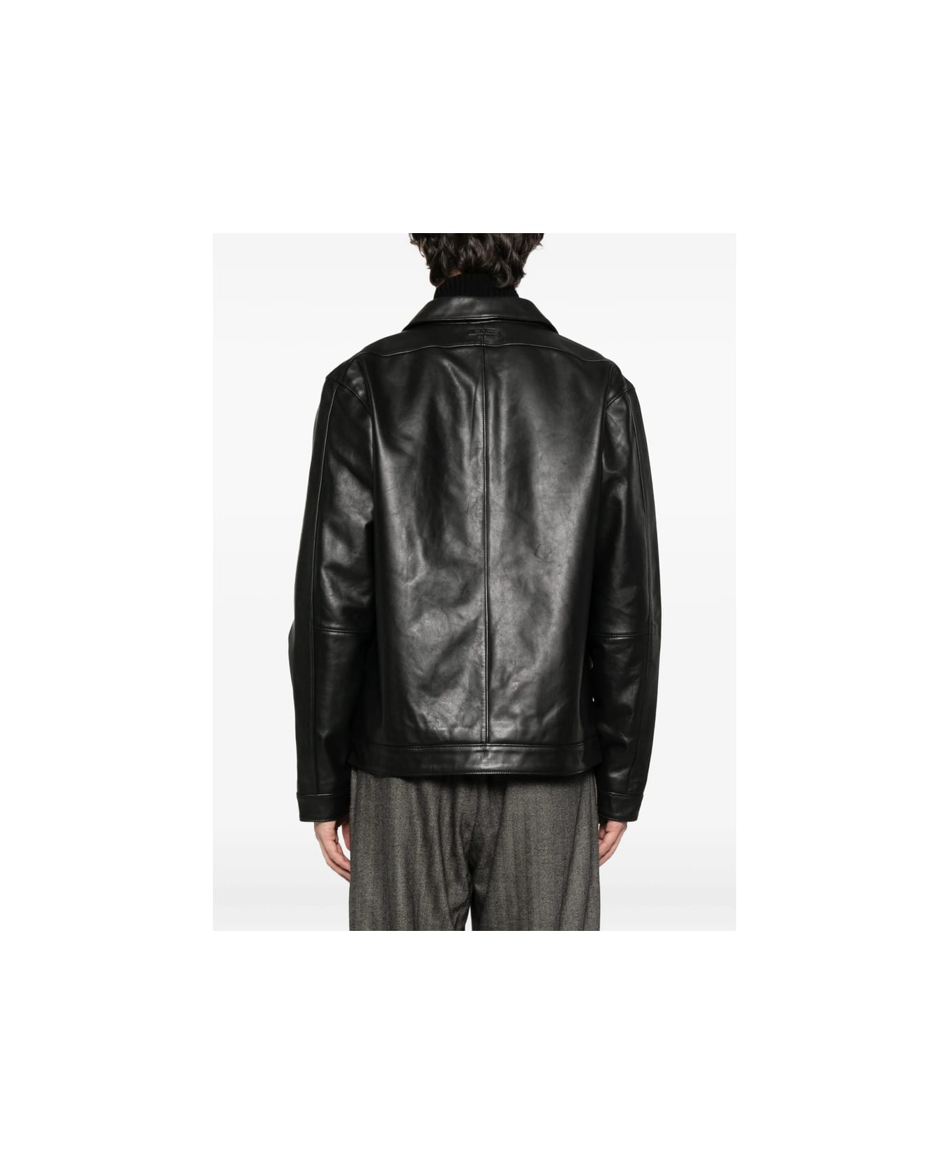 Calvin Klein Leather Outerwear - BLACK