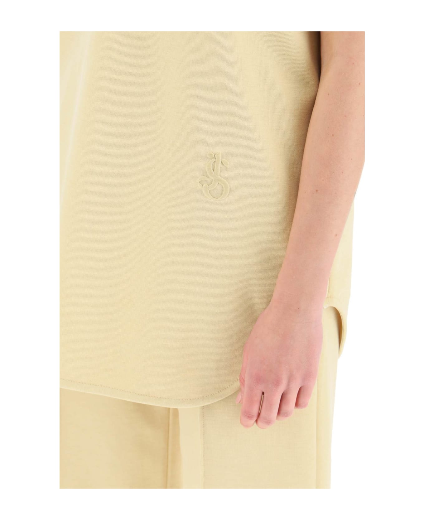 Jil Sander Polo Shirt With Half Zip And Monogram Embroidery - LIGHT BRONZE (Yellow)