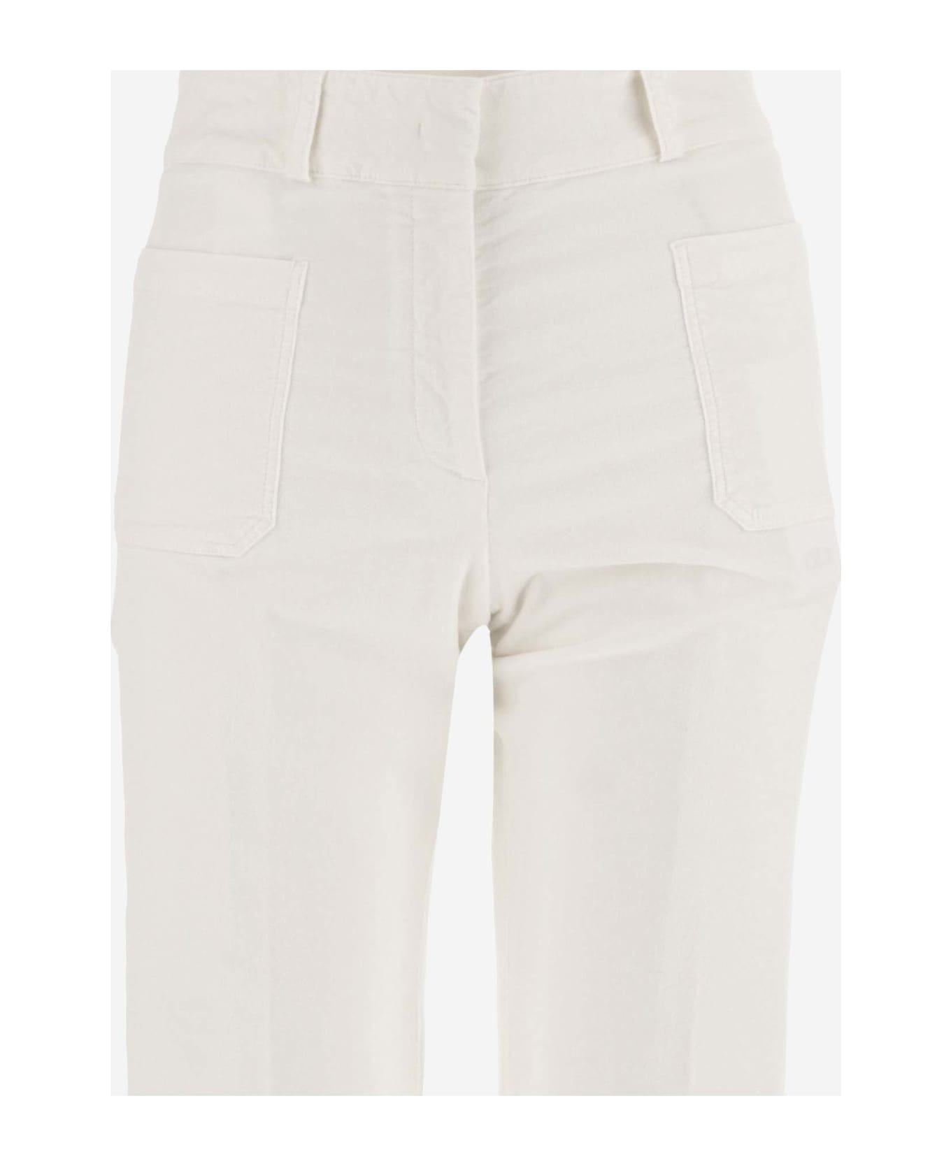 QL2 Stretch Cotton Wide Leg Pants - White