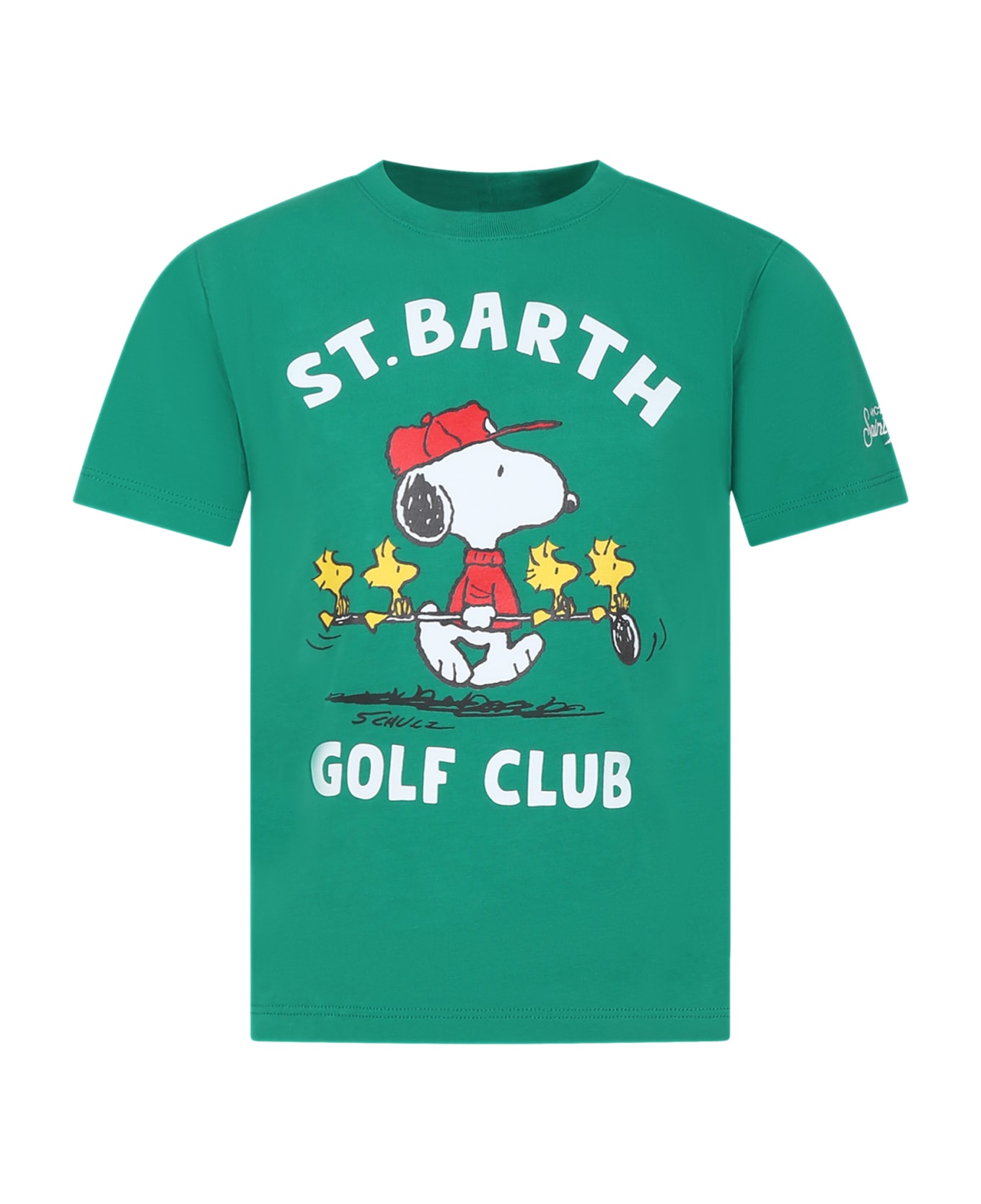 MC2 Saint Barth Green T-shirt For Boy With Snoopy - Green