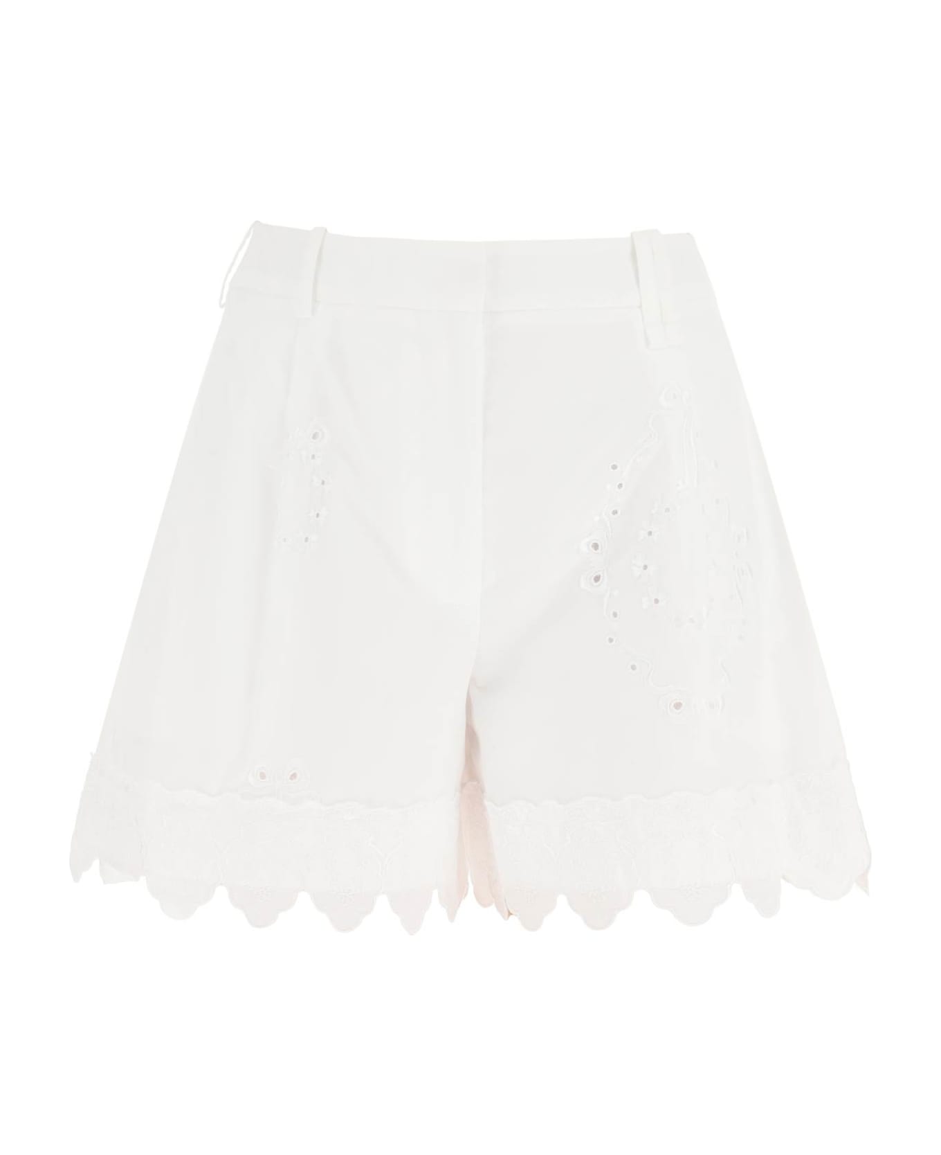 Simone Rocha Embroidered Cotton Shorts - WHITE WHITE (White) ショートパンツ
