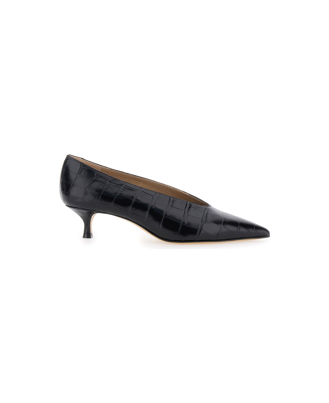 Le Monde Beryl Black Pumps With Kitten Heel In Patent Leather Woman - Black