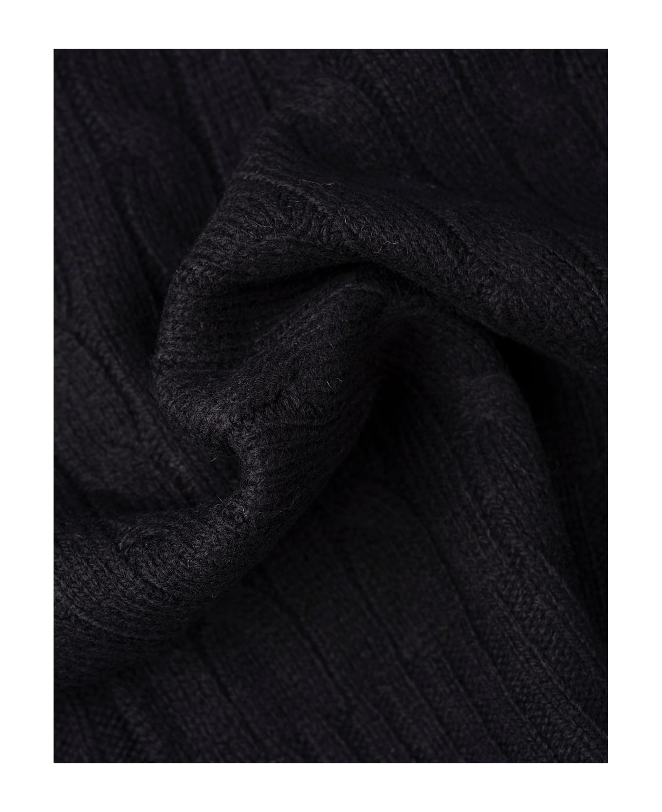 Ralph Lauren Black Cable-knit Wool-cashmere Scarf - Black