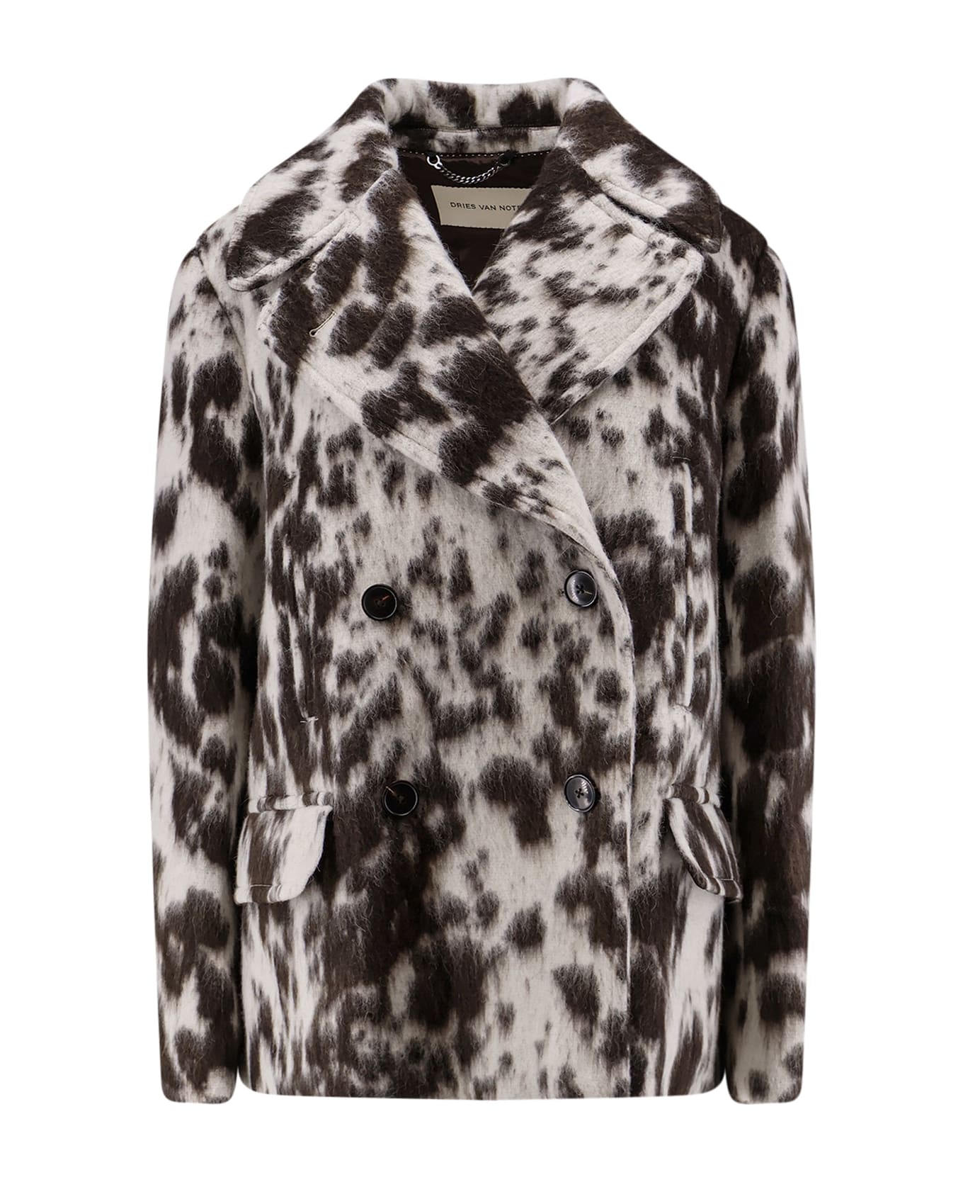 Dries Van Noten Vafel Wool And Alpaca Coat - Brown