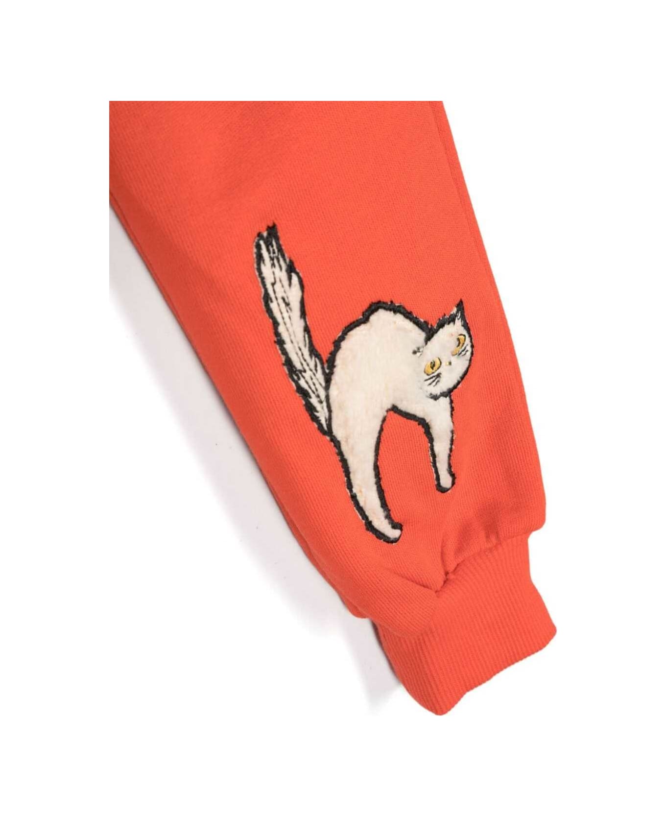 Mini Rodini Angry Cat Application Sweatpants - Red ボトムス