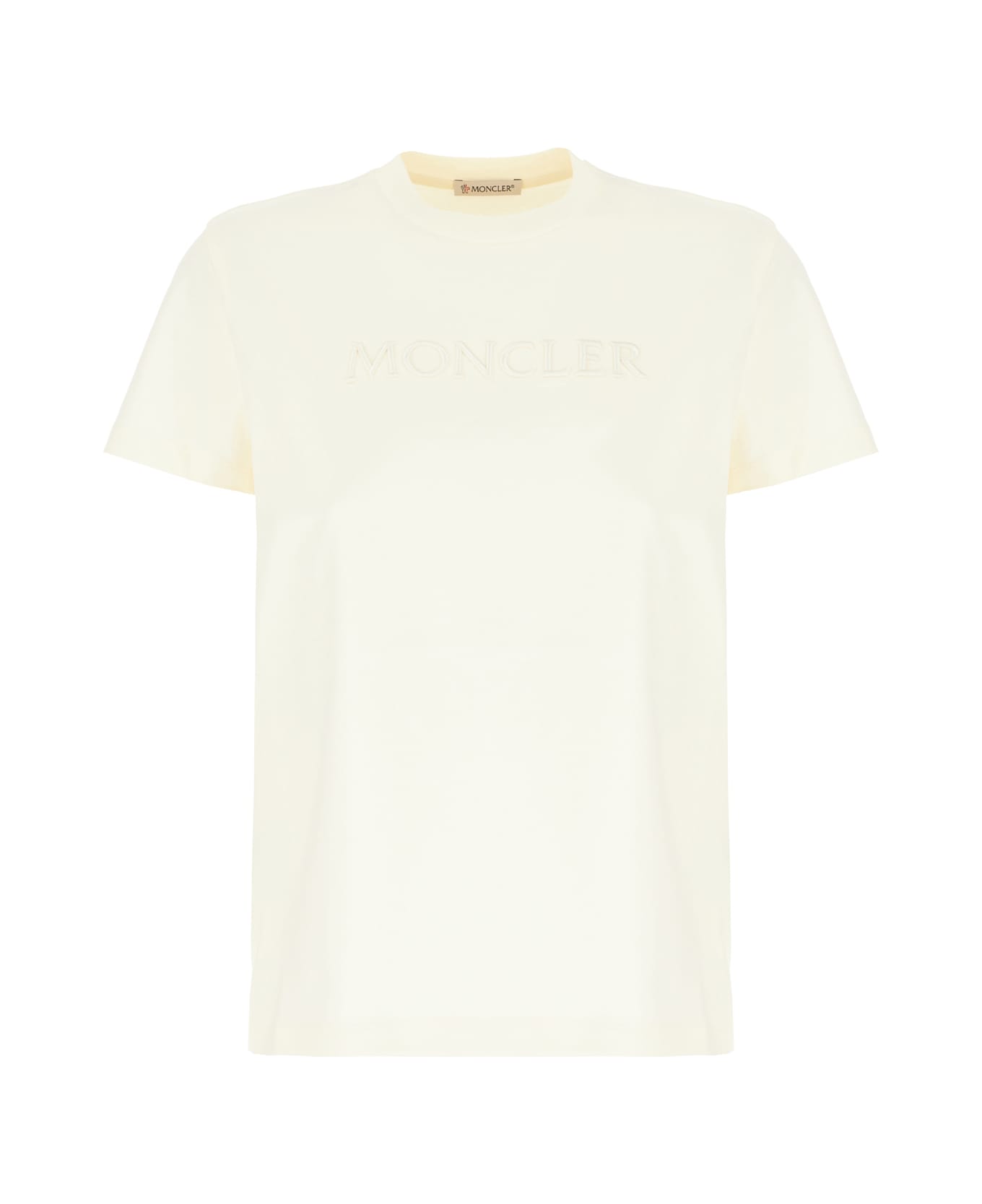 Moncler Ivory Cotton T-shirt - Ivory