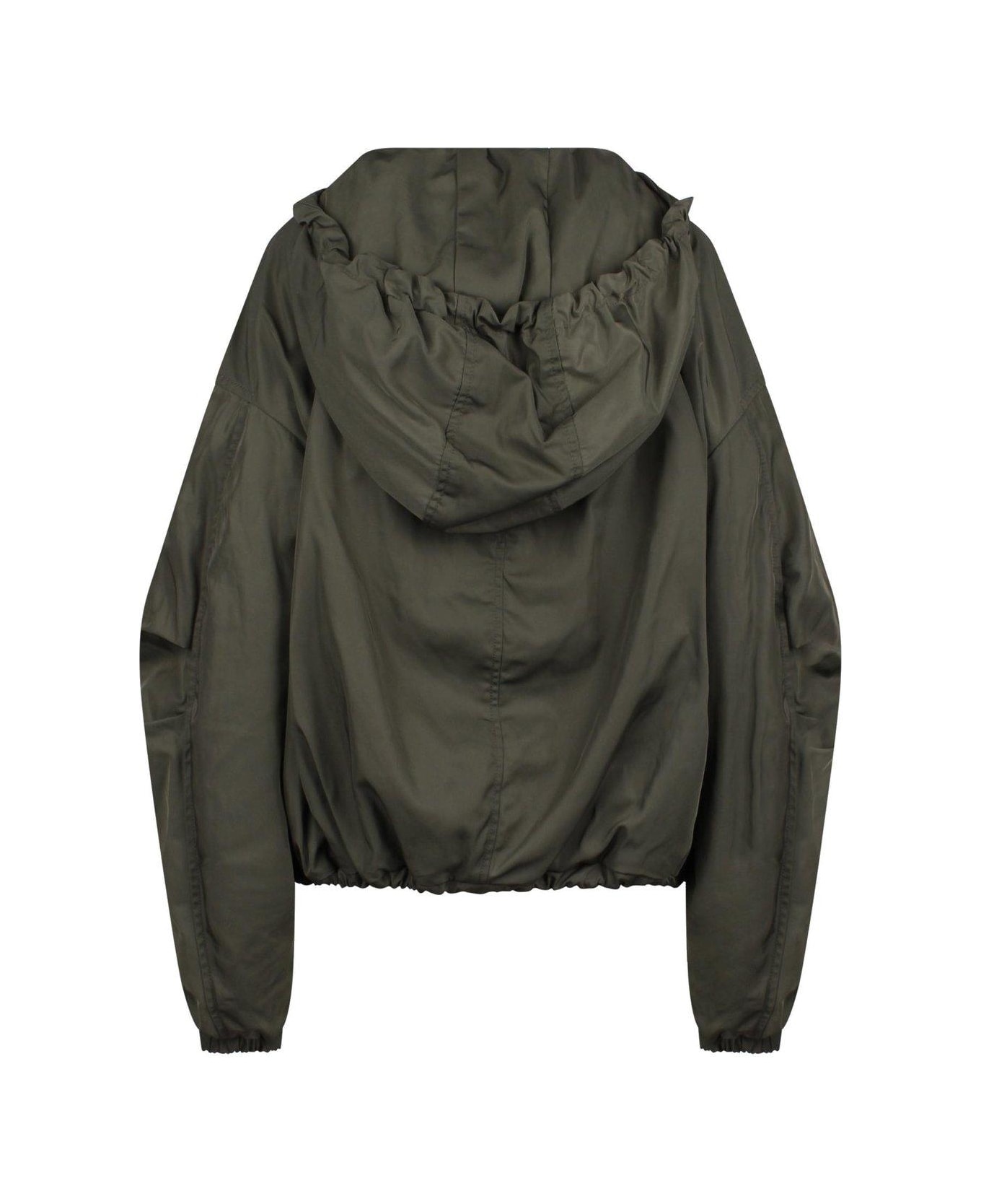 The Attico Zip-up Hooded Bomber Jacket - GREEN