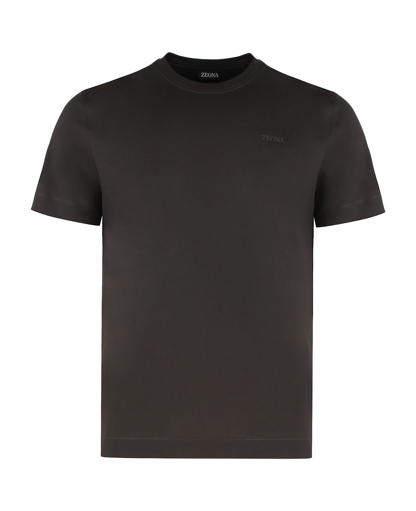 Zegna T-shirt Crew Neck In Cotton - grey