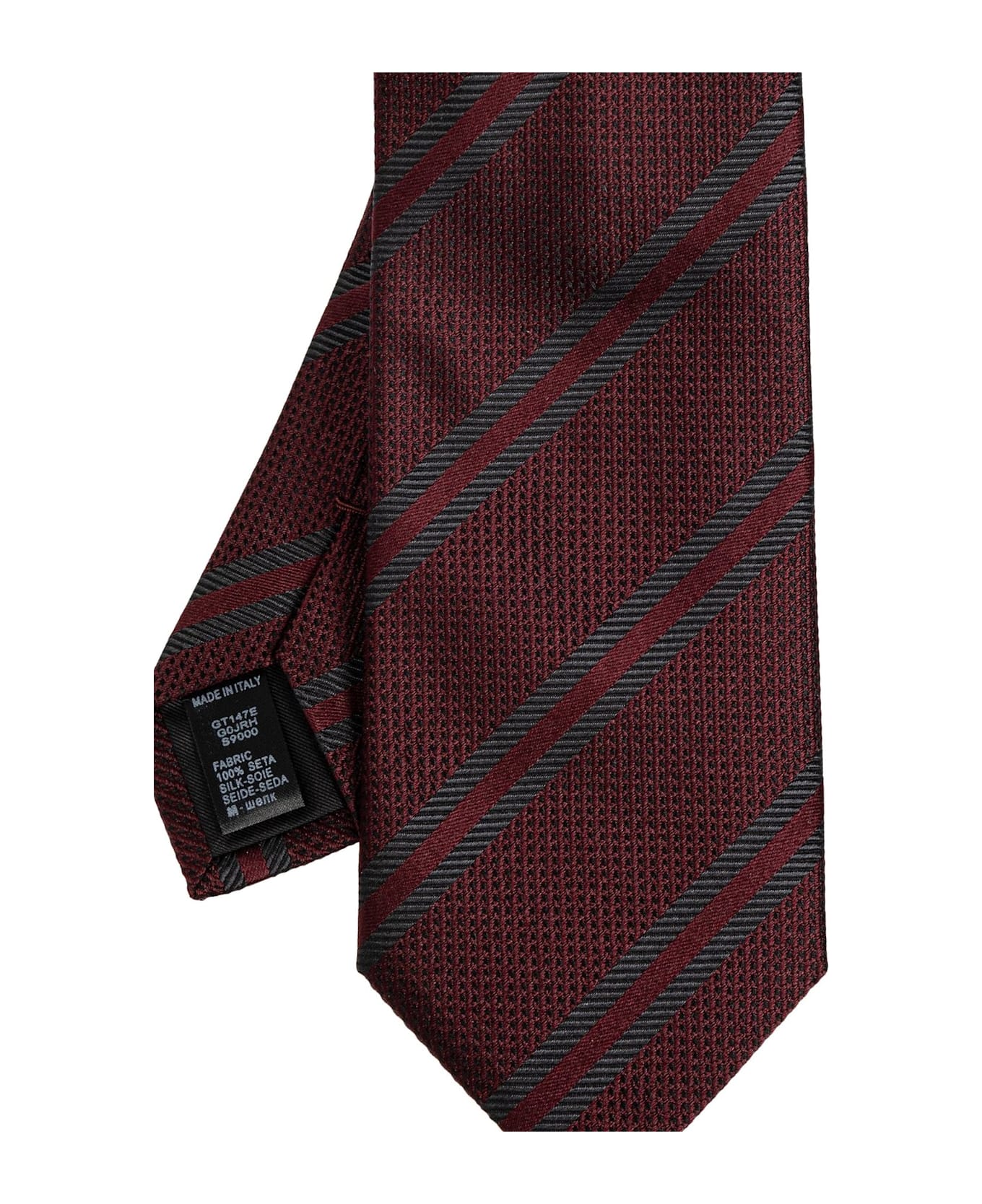 Dolce & Gabbana Stripe Printed Tie - Bordeaux