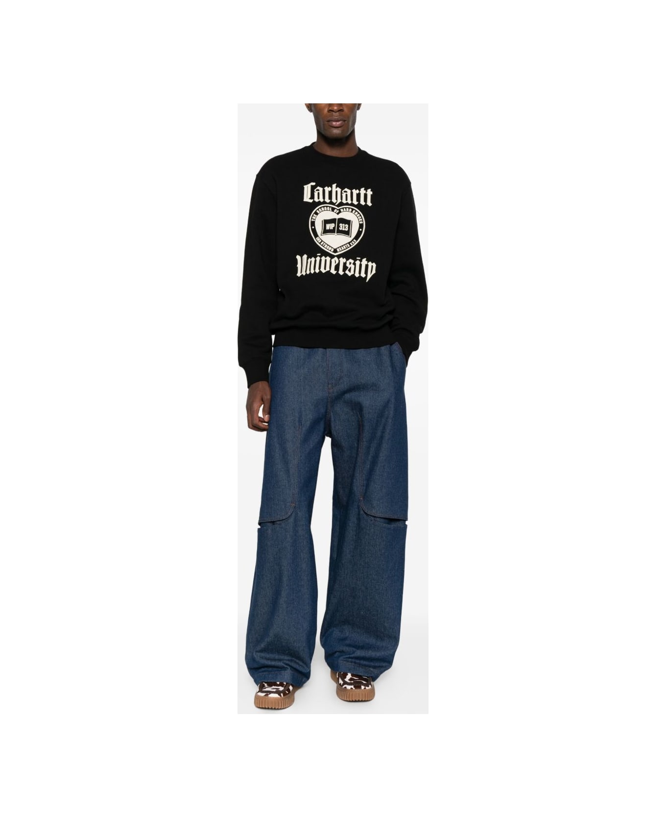 Carhartt Logo Crewneck Sweatshirt - Xx Black