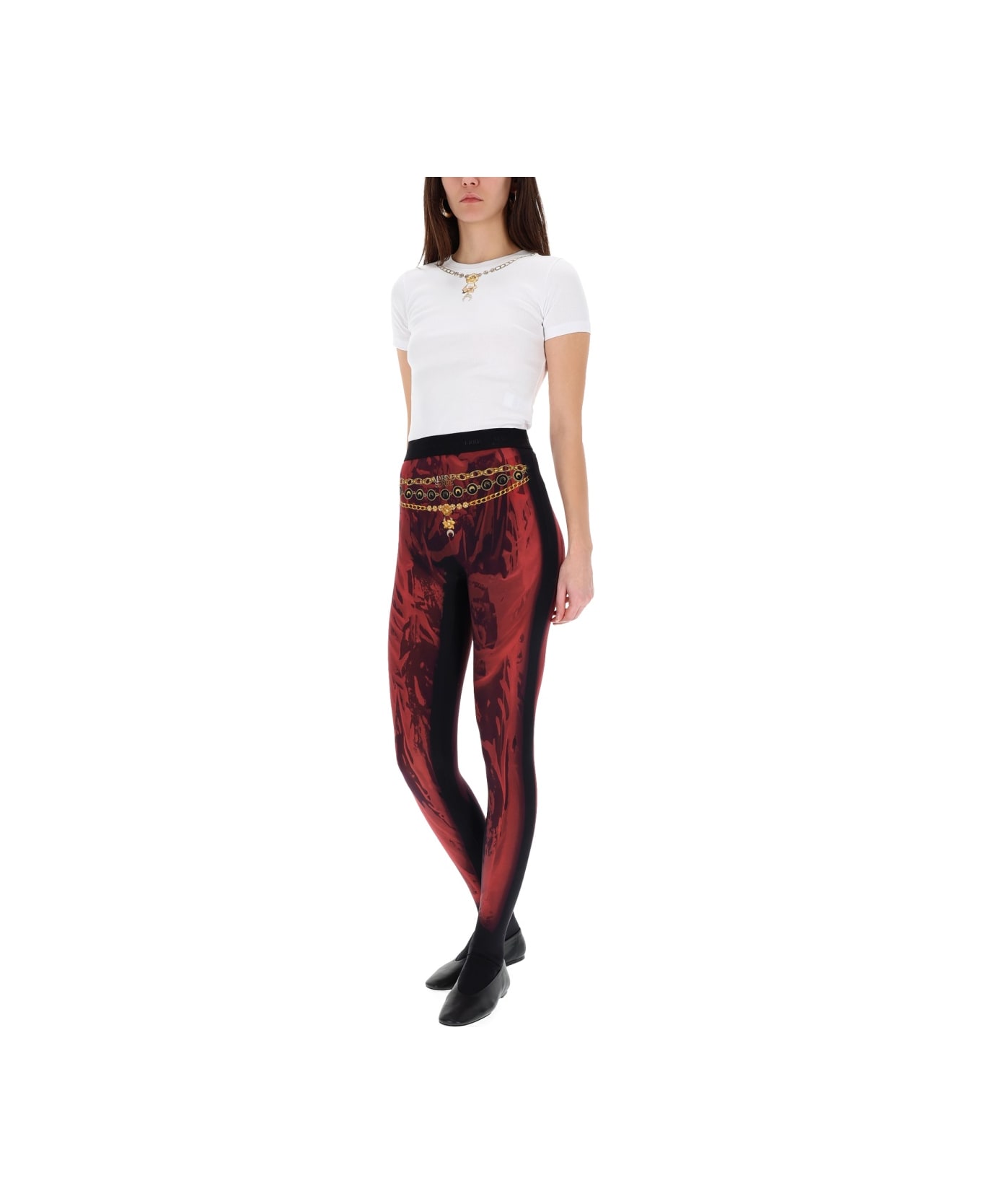 Marine Serre "wet Nuisette" Leggings - RED