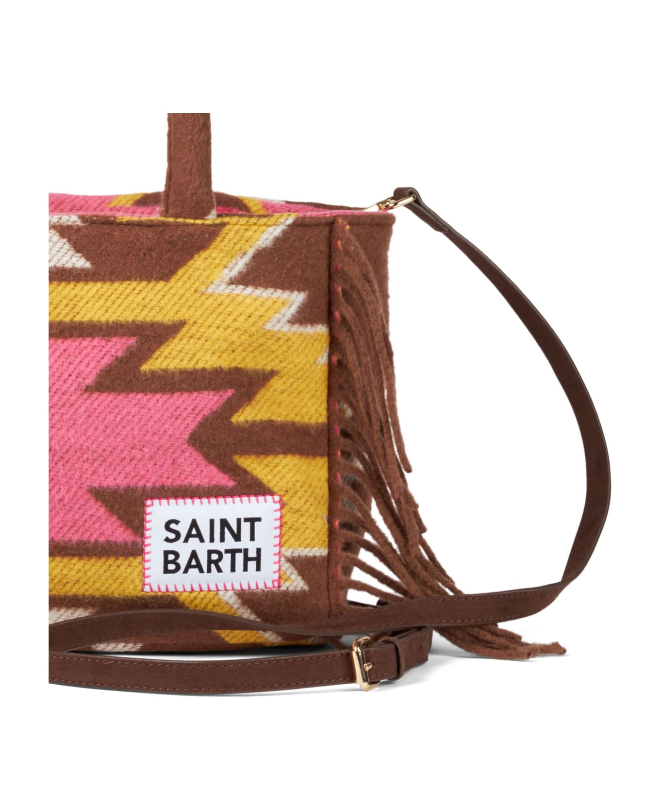 MC2 Saint Barth Colette Blanket Handbag With Ethnic Print - BROWN