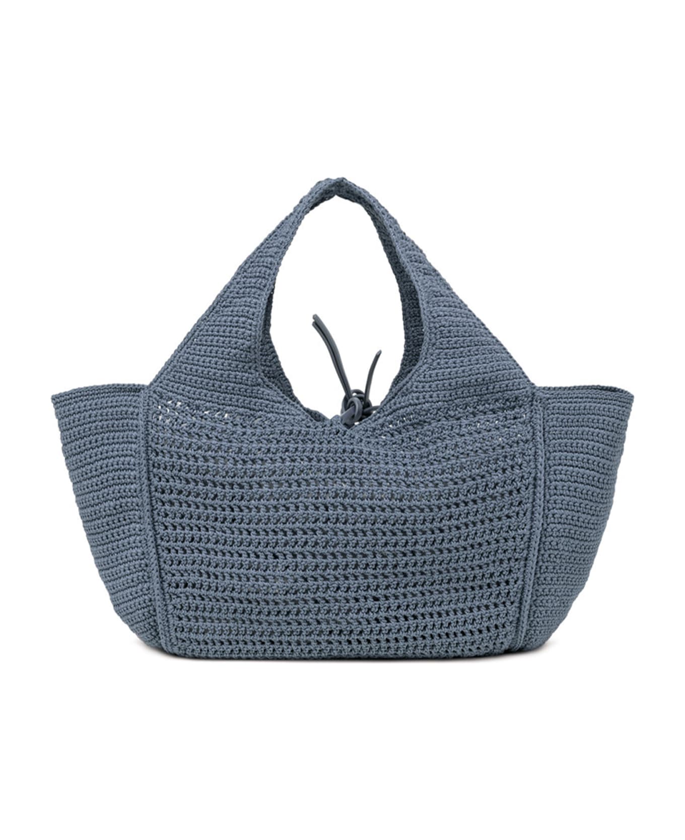 Gianni Chiarini Euforia Bluette Shopping Bag In Crochet Fabric - ARTICO