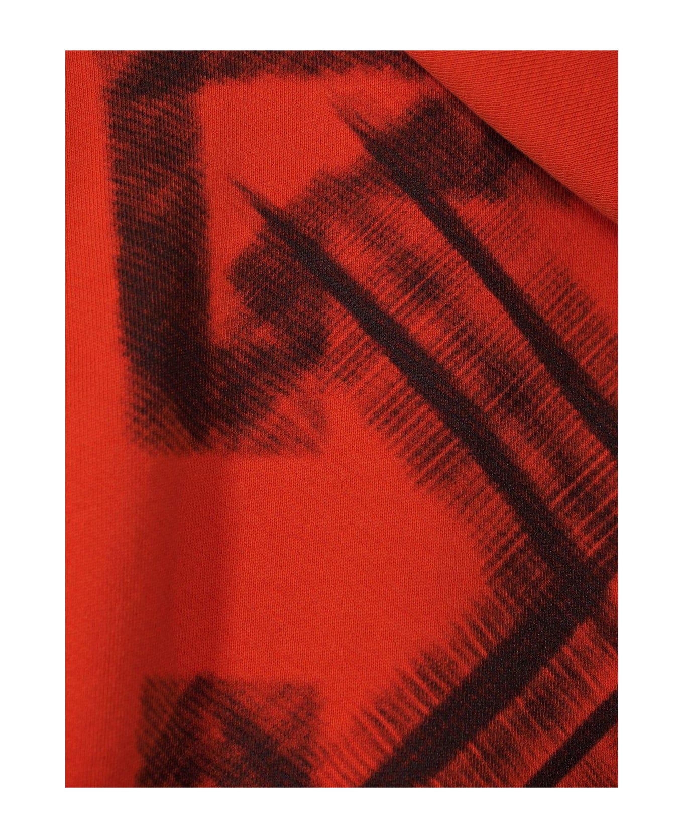 Off-White Logo Printed Drawstring Hoodie - Spicy orange