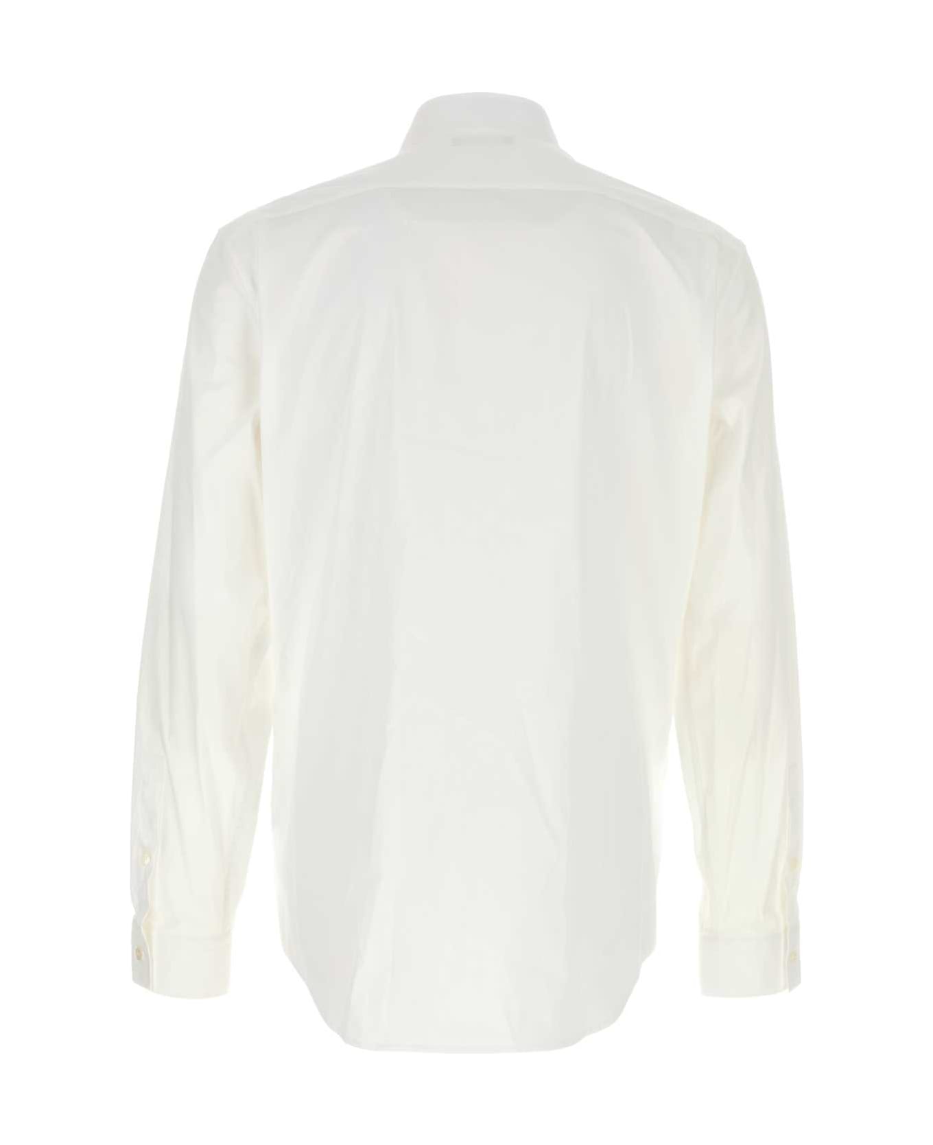 Balmain White Stretch Poplin Shirt - BLANC0FA