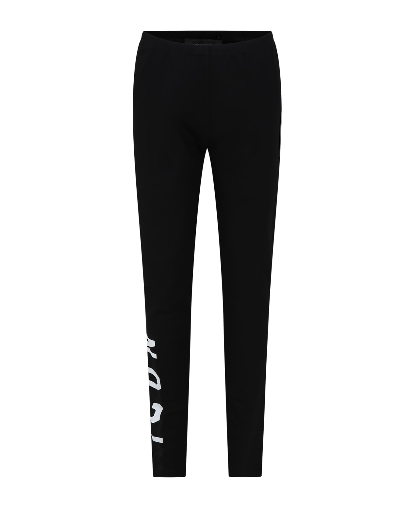 Dsquared2 Black Leggings For Girl With Logo - Black